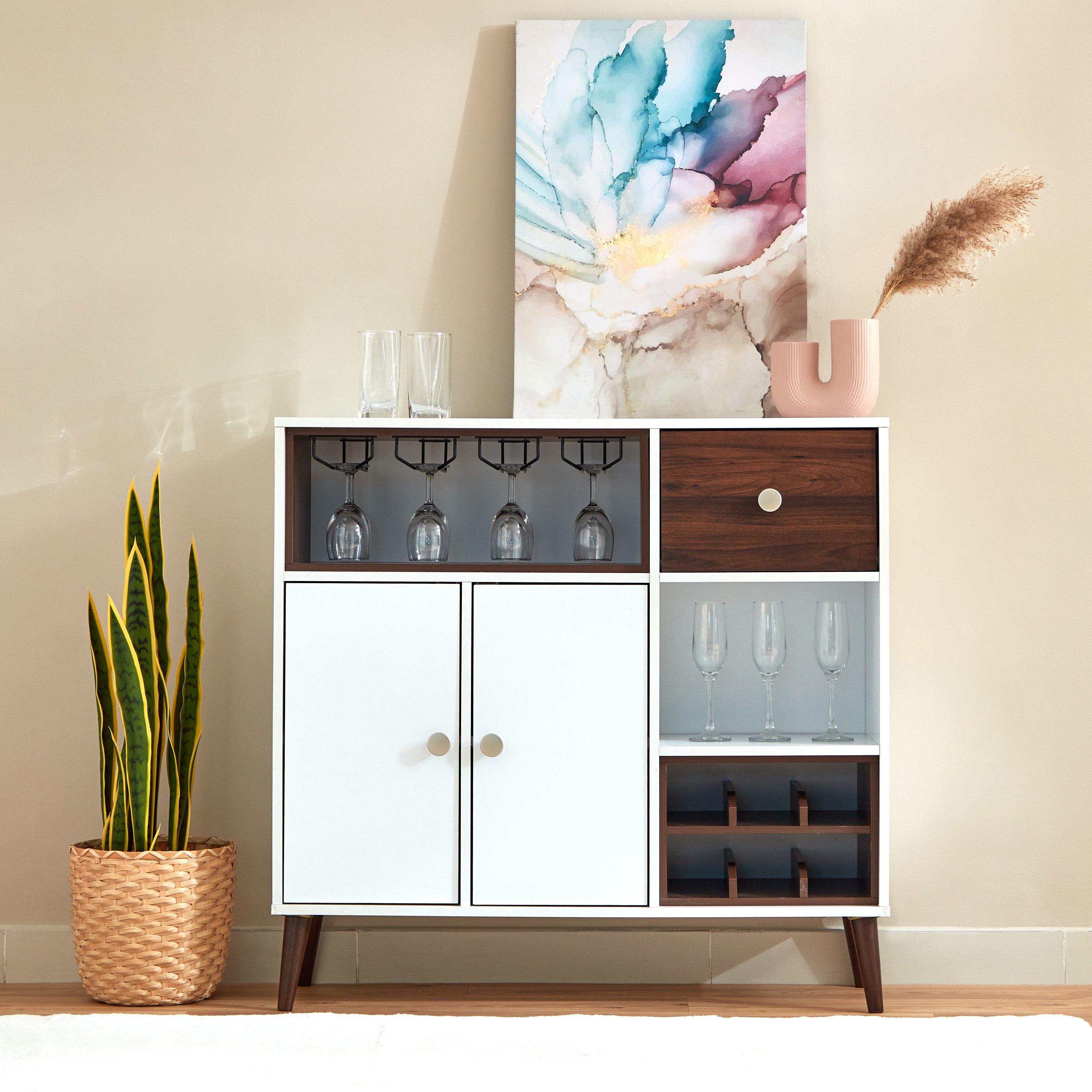 خزانة مشروبات ببابين و3 أرفف ودرج من ناتاليا-hbxfurniture-diningroom-barcountersandbarstools-image-1