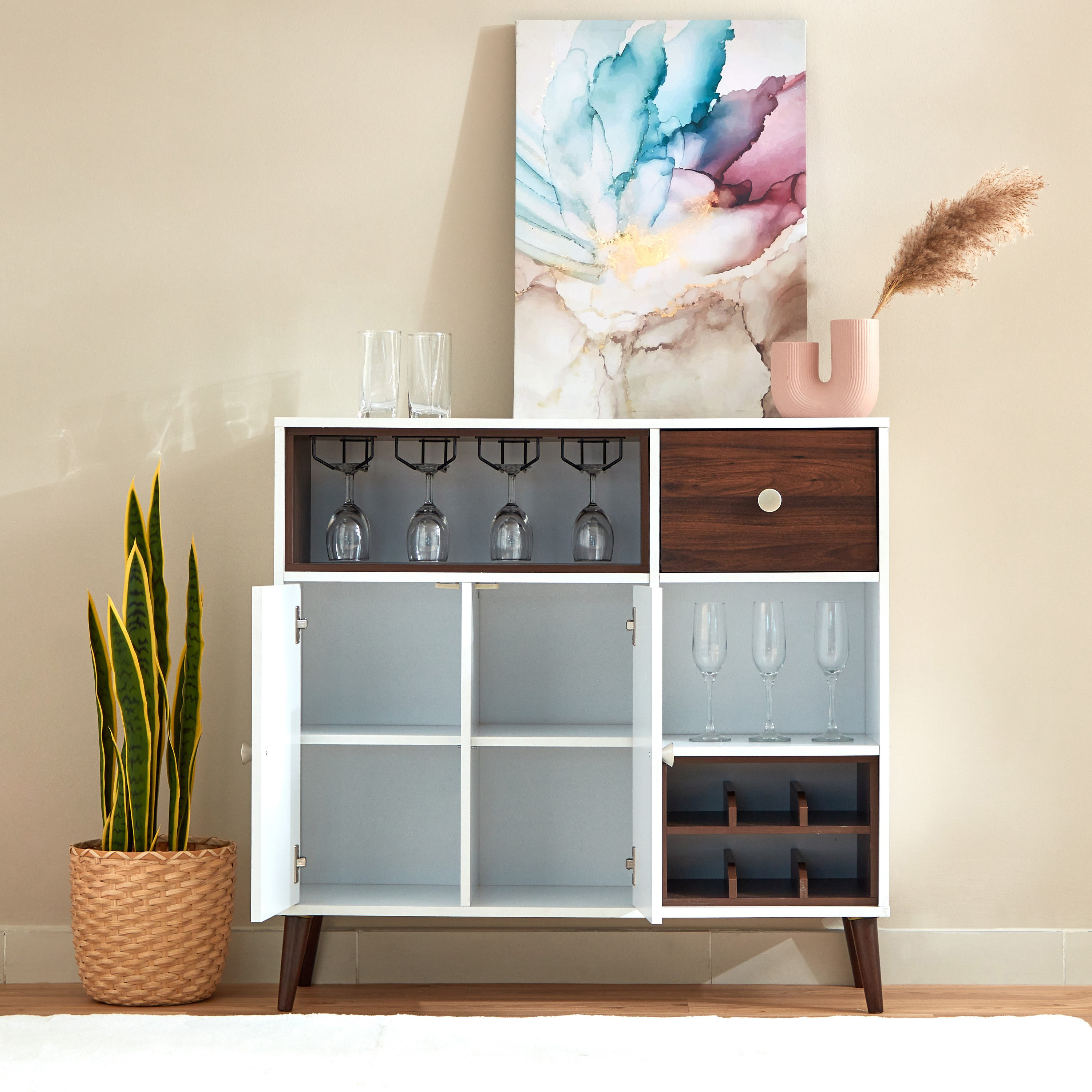 خزانة مشروبات ببابين و3 أرفف ودرج من ناتاليا-hbxfurniture-diningroom-barcountersandbarstools-image-2