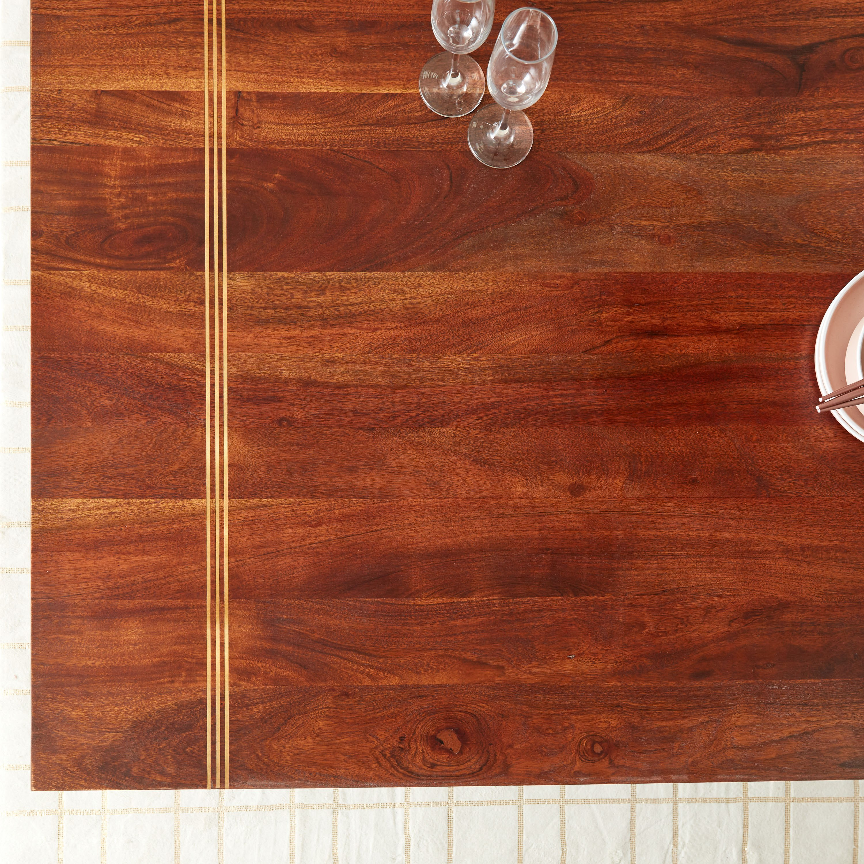 طاولة سفرة لـ6 مقاعد مطعمة بالنحاس - إيفورا لوكس من فيندرا -hbxdiningroom-diningtablesandsets-diningtables-sixseater-image-5