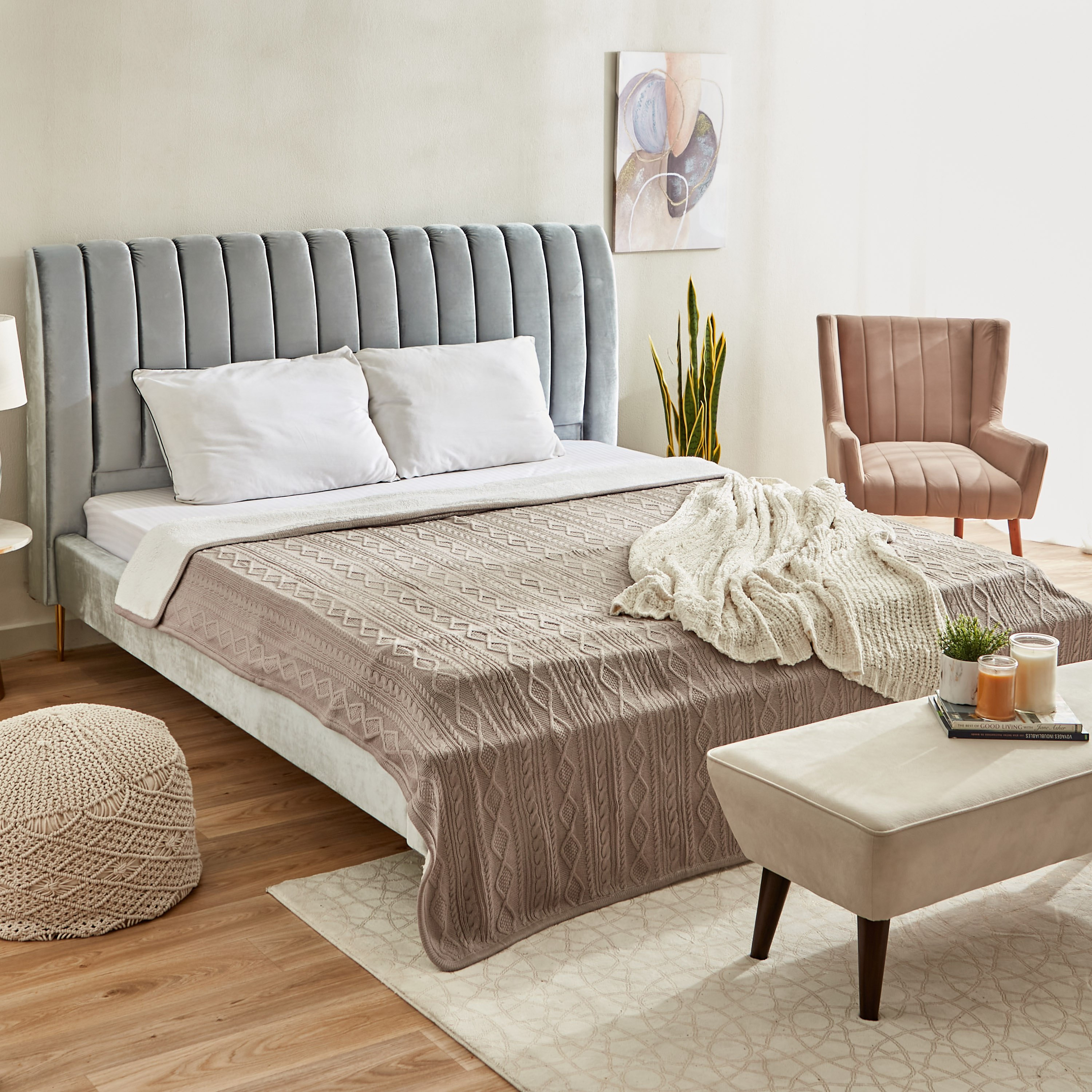 بطانية كينج محبوكة بطبقة مزدوجة من إنتارسيا - 210x230 سم-hbxhomeware-hbxbedroom-image-8
