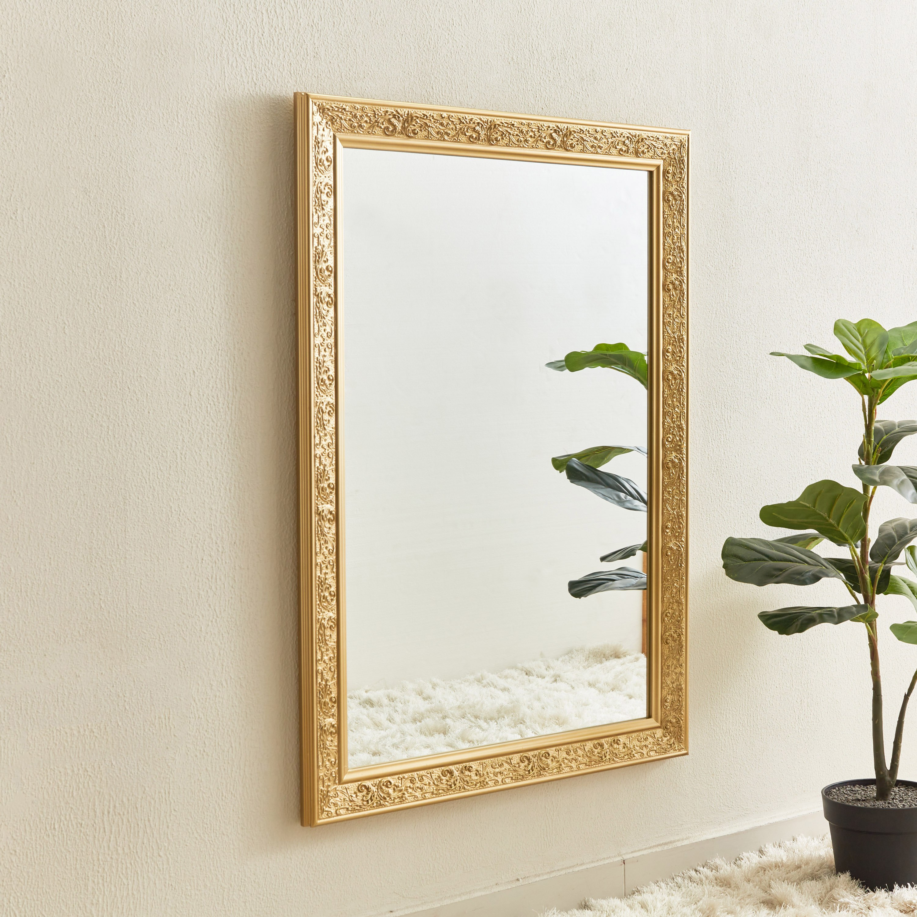 مرآة حائط بإطار خشبي بارز الملمس من لاجو - 72x102 سم-hbxhomeware-hbxdecorandfurnishings-image-2
