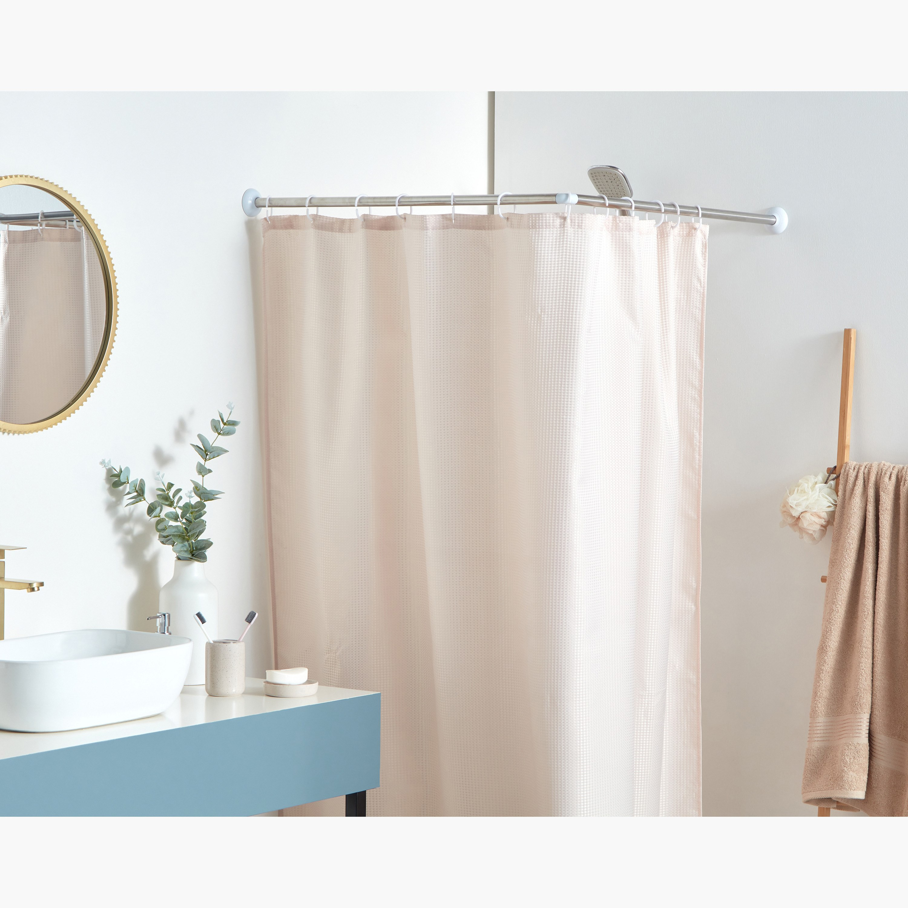 عمود ستارة استحمام على شكل حرف L من نيو - 80x80 سم-hbxbathroom-curtainsandrods-curtainrods-image-5