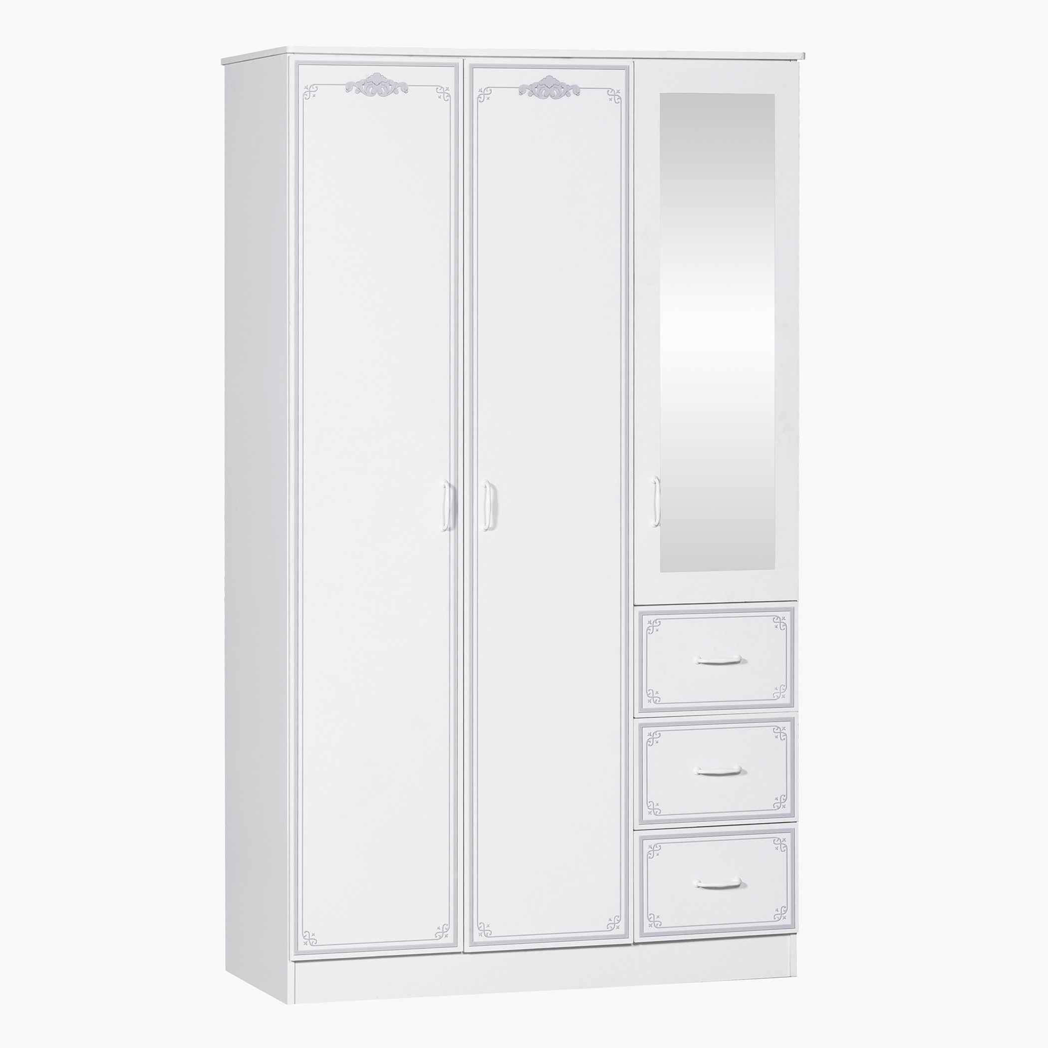 خزانة ملابس 3 أبواب بمرآة و3 أدراج من سبرينج-hbxfurniture-wardrobes-image-2