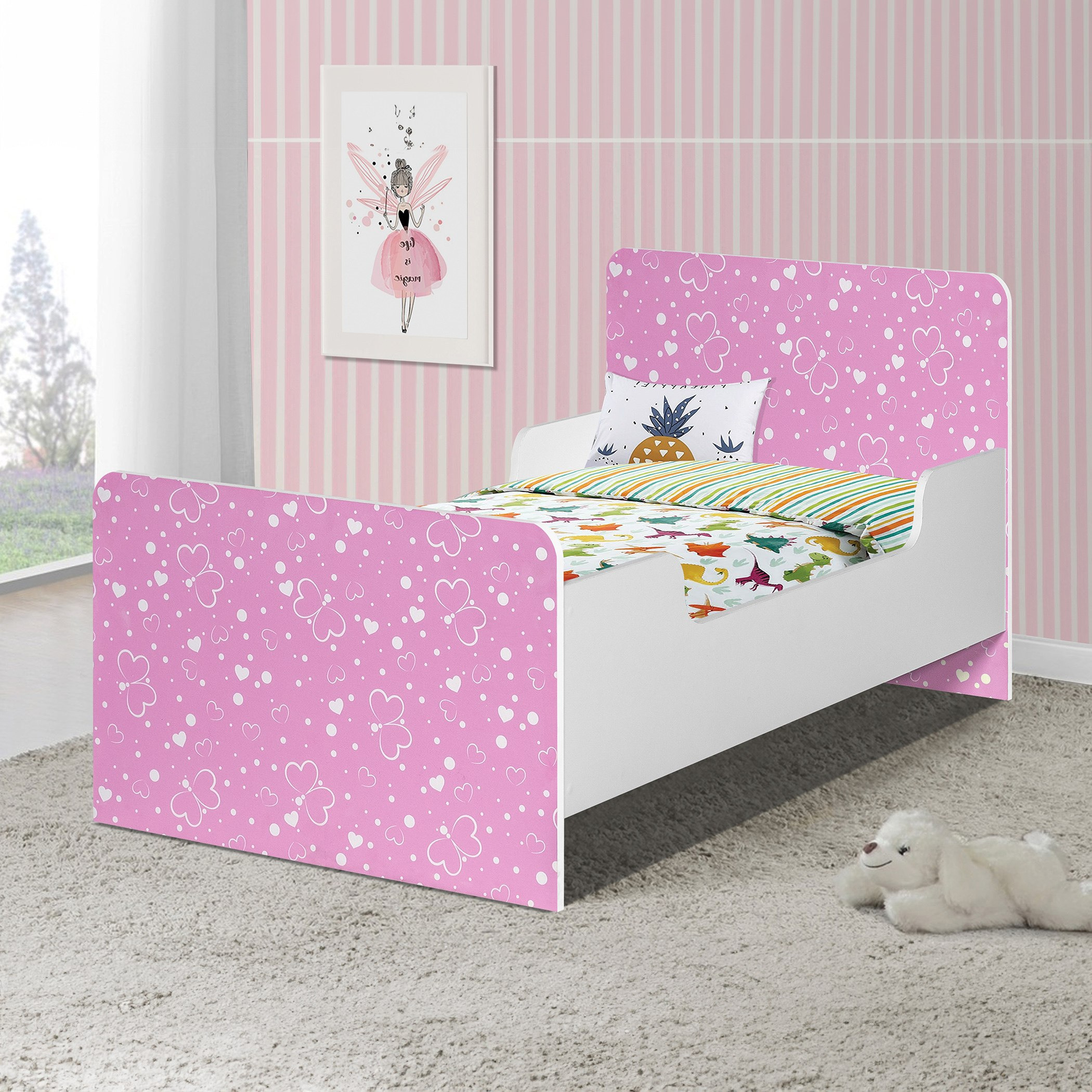 Vanilla Butterfly Toddler Bed - 70x130 cm-hbxfurniture-bedsandbedsets-beds-toddler-image-1
