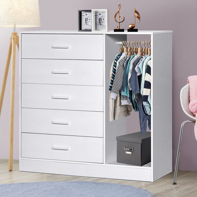Vanilla Cody Chest of 5-Drawers with Hanger-Chest of Drawers-image-0