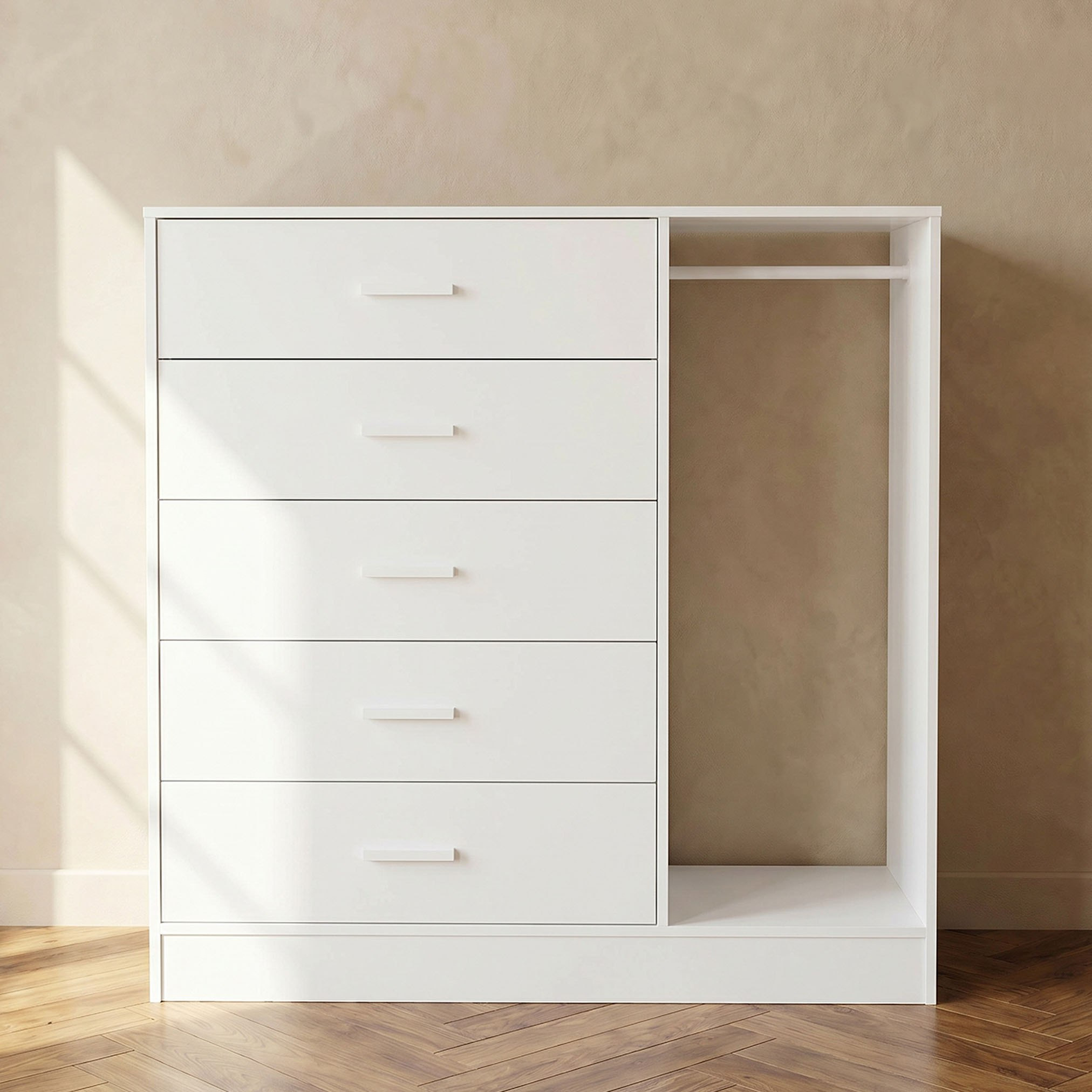 Ivory Cody Chest of 5-Drawers with Hanger-hbxfurniture-dressersandchests-chestofdrawers-image-2