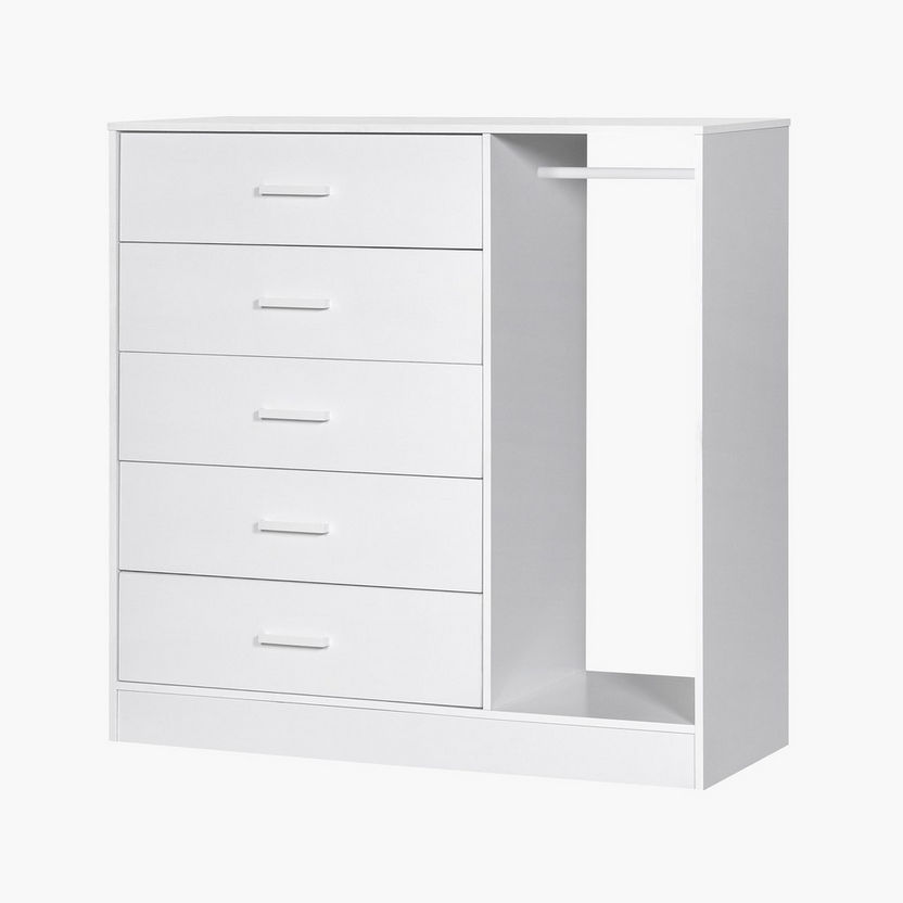 Vanilla Cody Chest of 5-Drawers with Hanger-Chest of Drawers-image-2