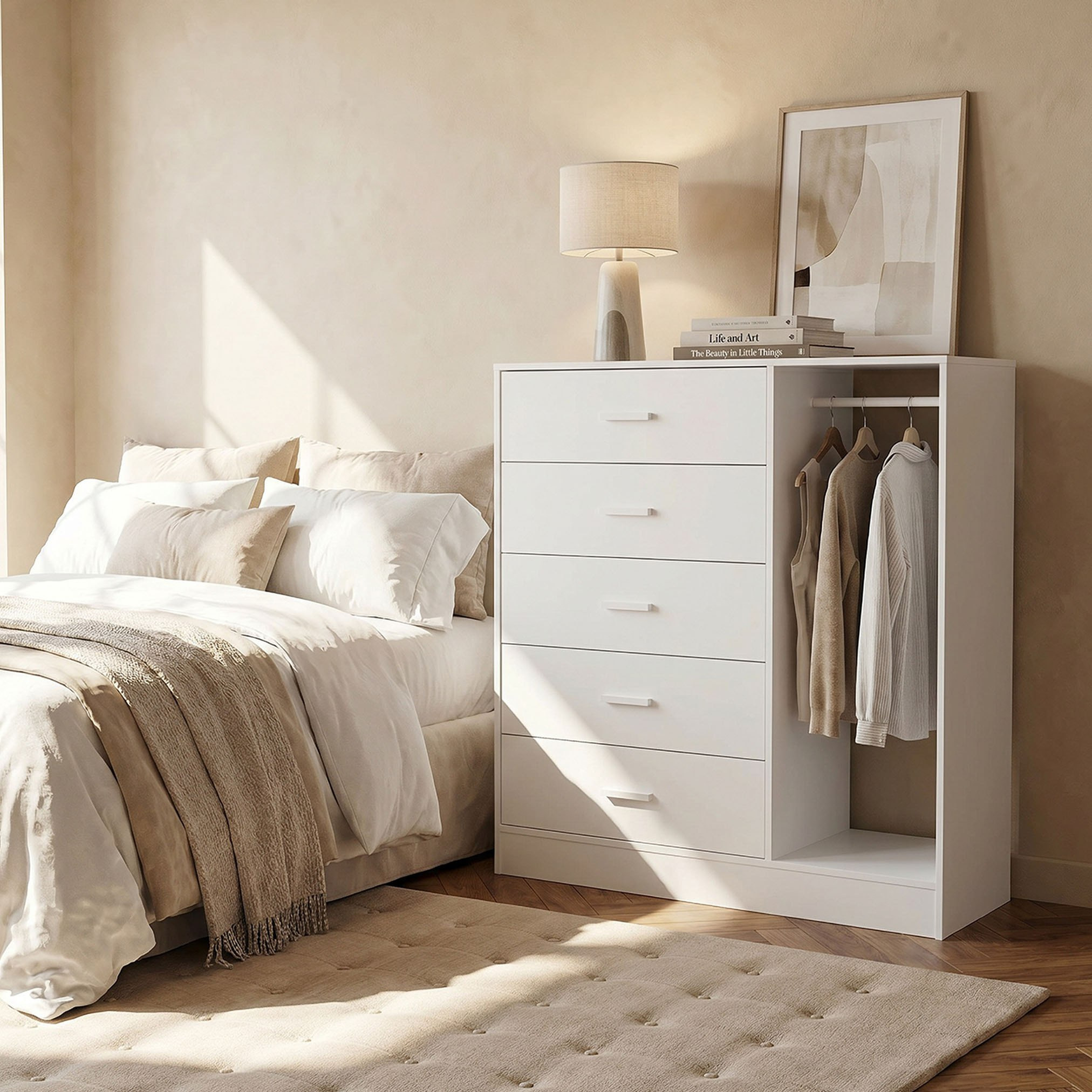 Ivory Cody Chest of 5-Drawers with Hanger-hbxfurniture-dressersandchests-chestofdrawers-image-6