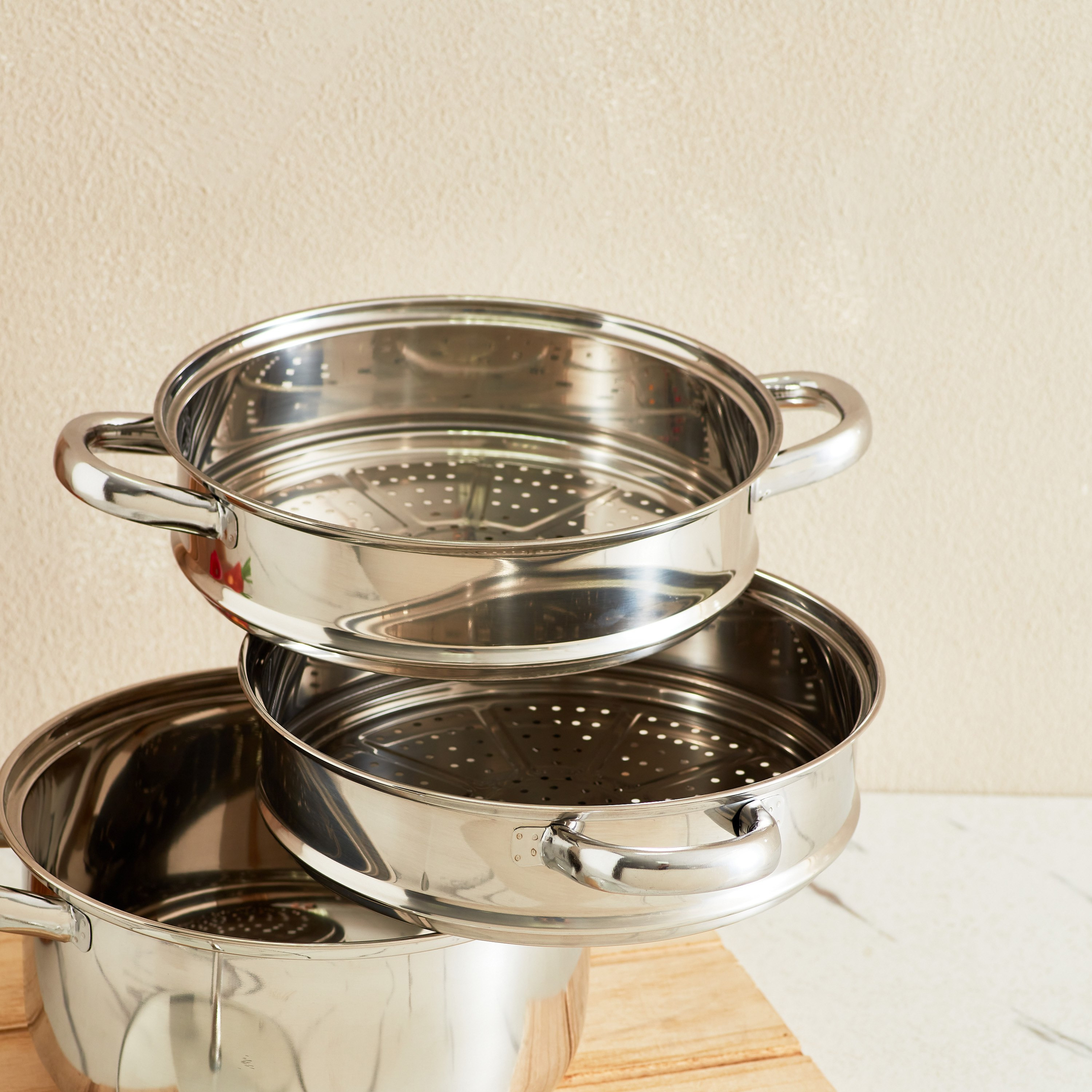 قدر بخار ستانليس ستيل 3 طوابق بغطاء من بريما - 26 سم-hbxhomeware-hbxkitchen-image-3