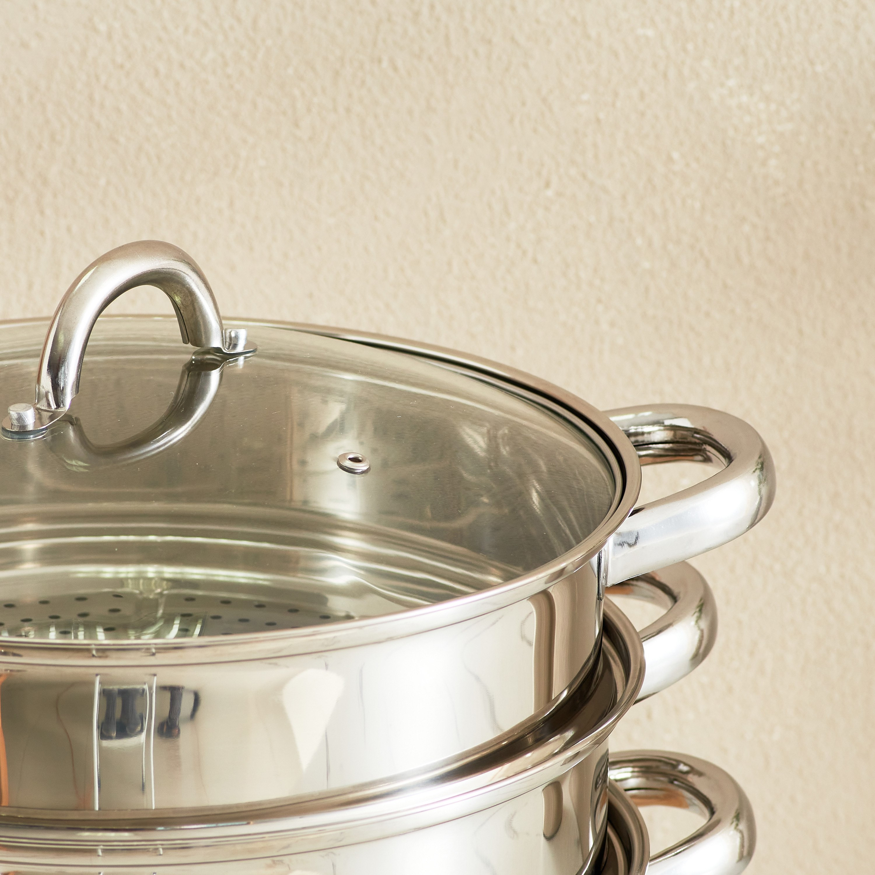 قدر بخار ستانليس ستيل 3 طوابق بغطاء من بريما - 26 سم-hbxhomeware-hbxkitchen-image-5