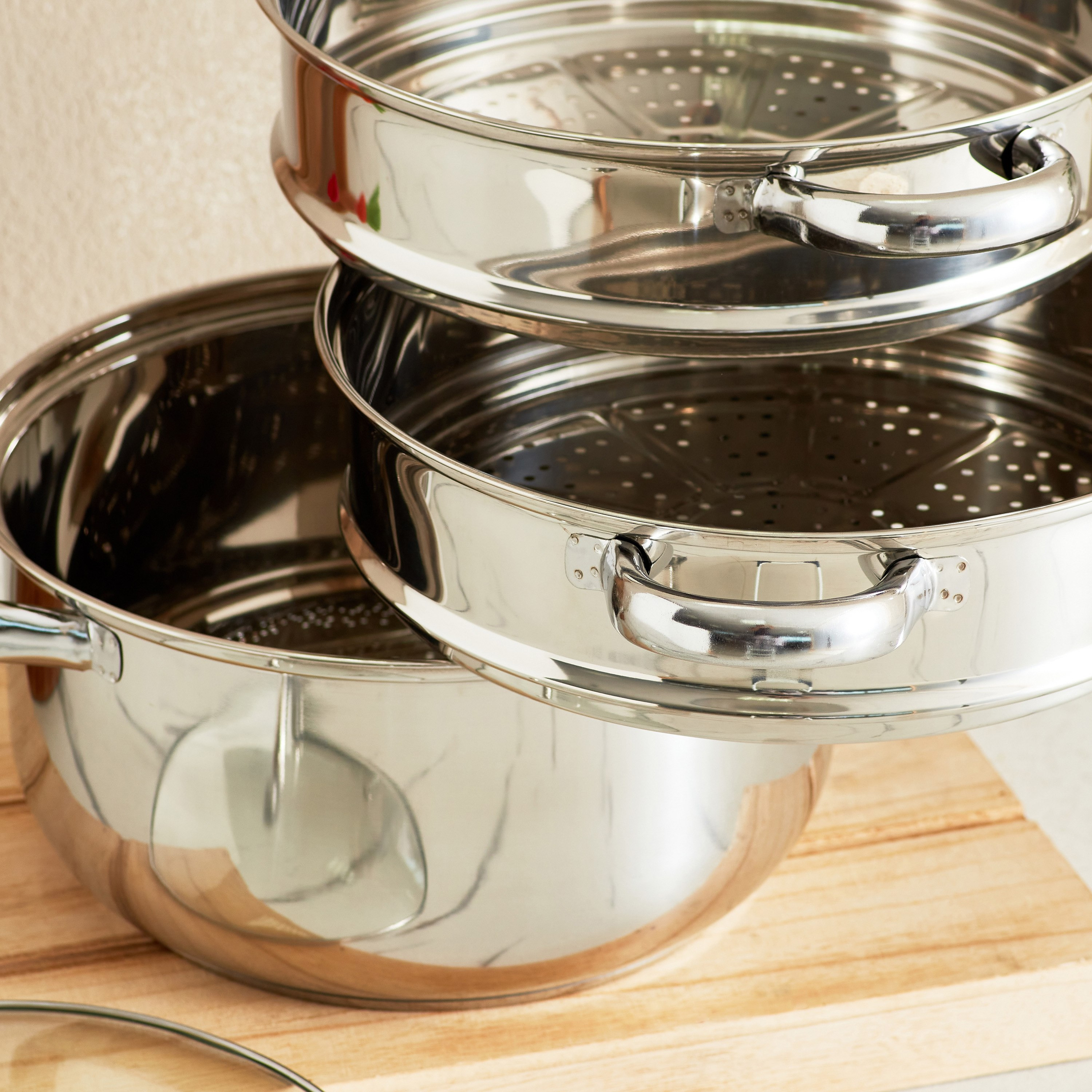 قدر بخار ستانليس ستيل 3 طوابق بغطاء من بريما - 28 سم-hbxhomeware-hbxkitchen-image-4