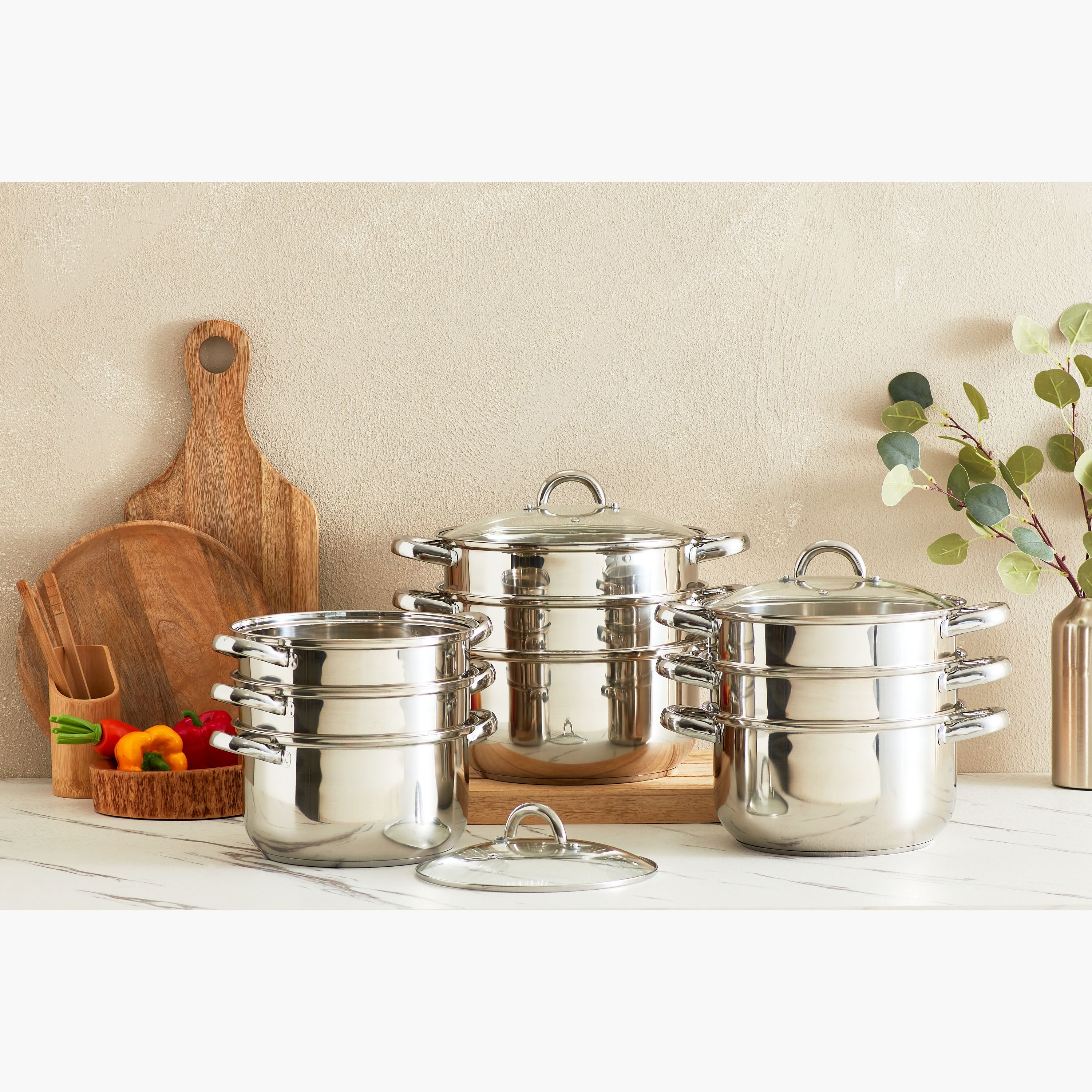 قدر بخار ستانليس ستيل 3 طوابق بغطاء من بريما - 28 سم-hbxhomeware-hbxkitchen-image-6