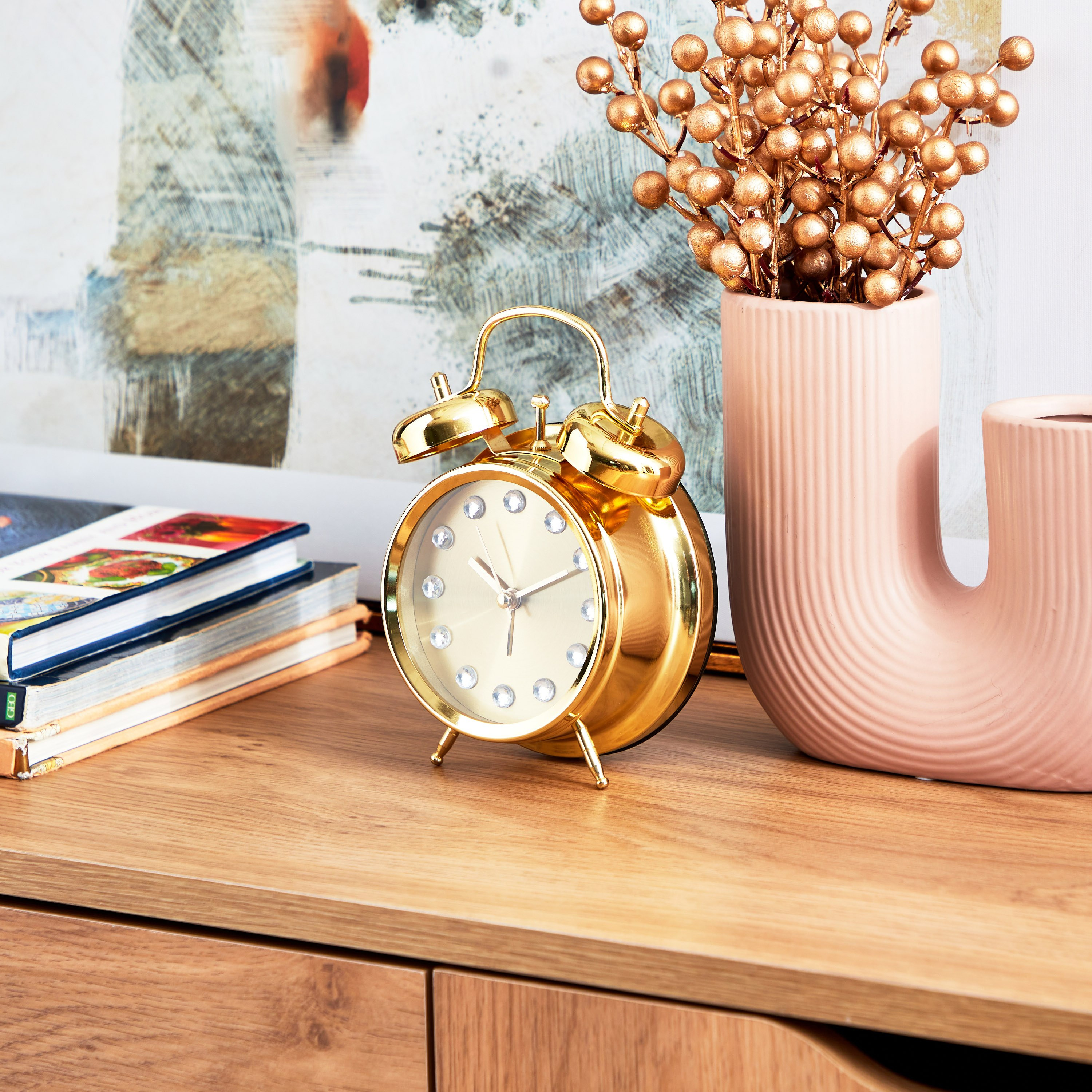 منبّة جرس معدني مزدوج من إما - 12x6x17 سم-hbxdiningroom-decorandaccessories-clocks-image-1