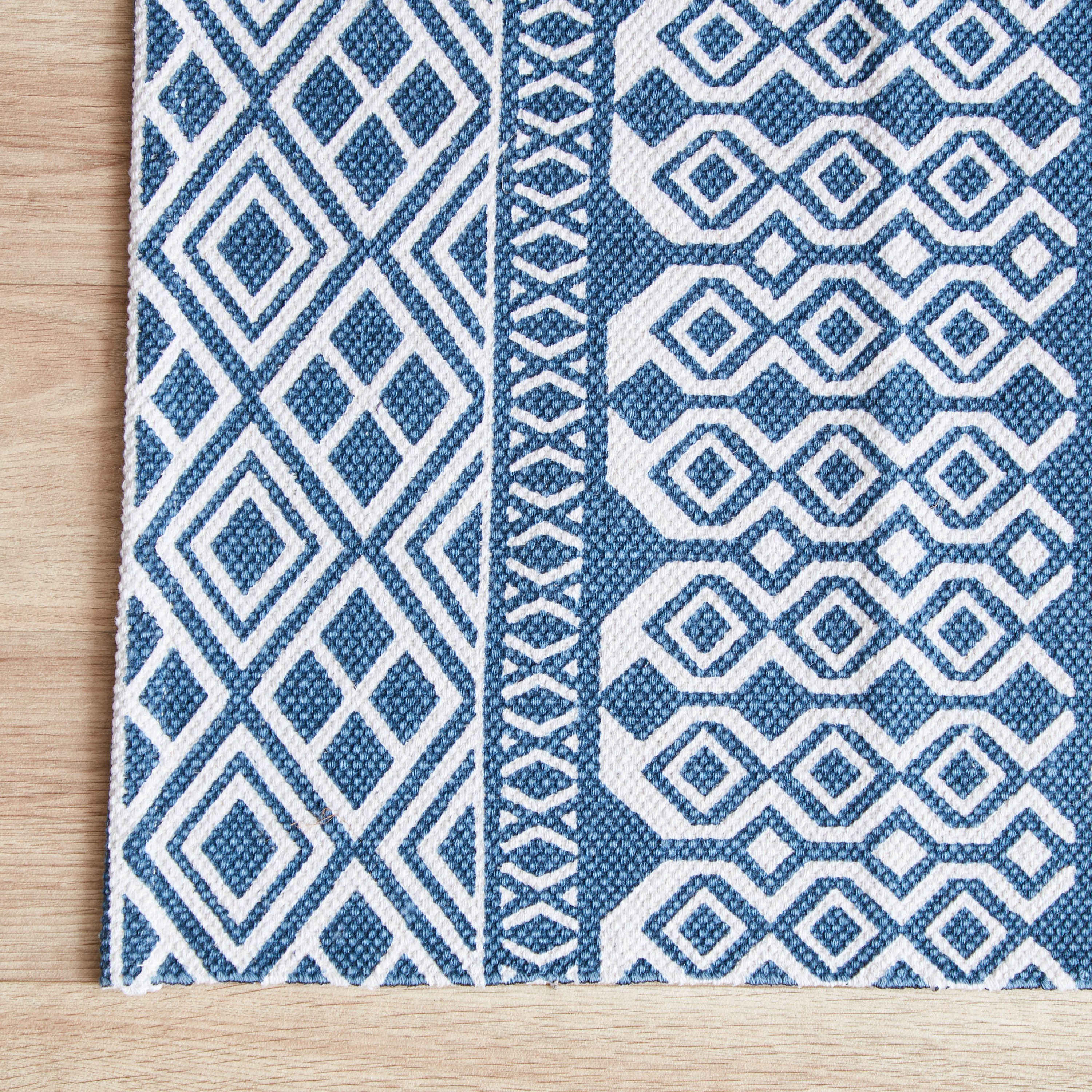 Nomadic Loraine Printed Cotton Dhurrie - 50x80 cm-hbxdecorandfurnishings-floorcoverings-rugs-image-2