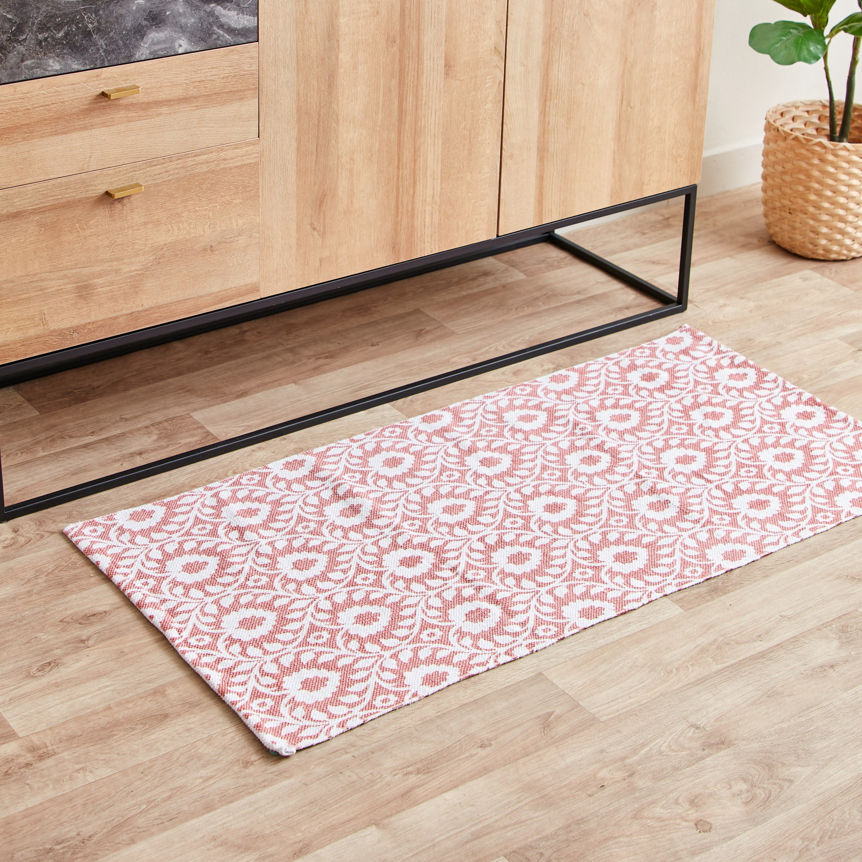 Nomadic Delilah Printed Cotton Dhurrie - 60x120 cm-hbxdecorandfurnishings-floorcoverings-rugs-image-1