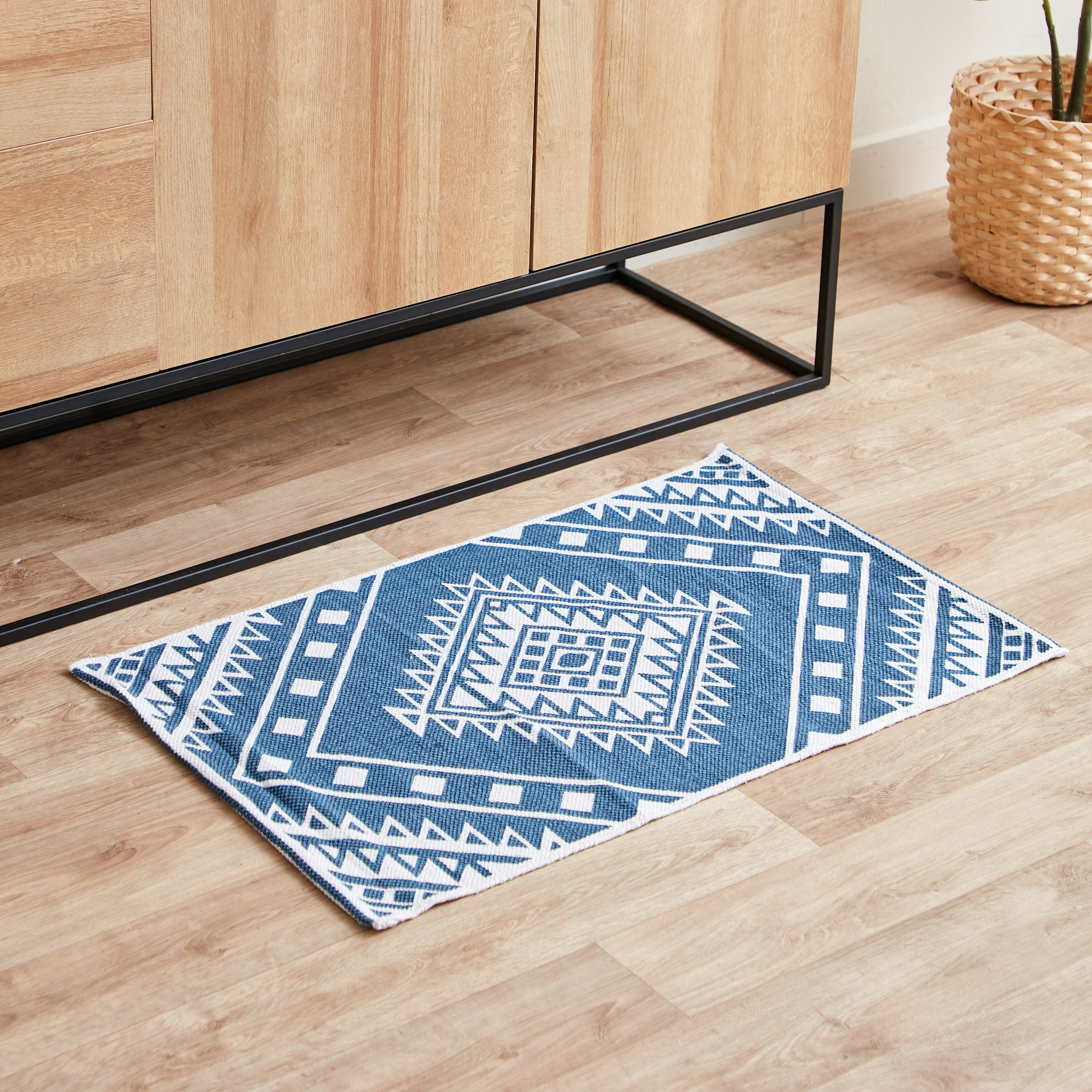 Nomadic Jezebel Printed Cotton Dhurrie - 50x80 cm-hbxdecorandfurnishings-floorcoverings-rugs-image-1
