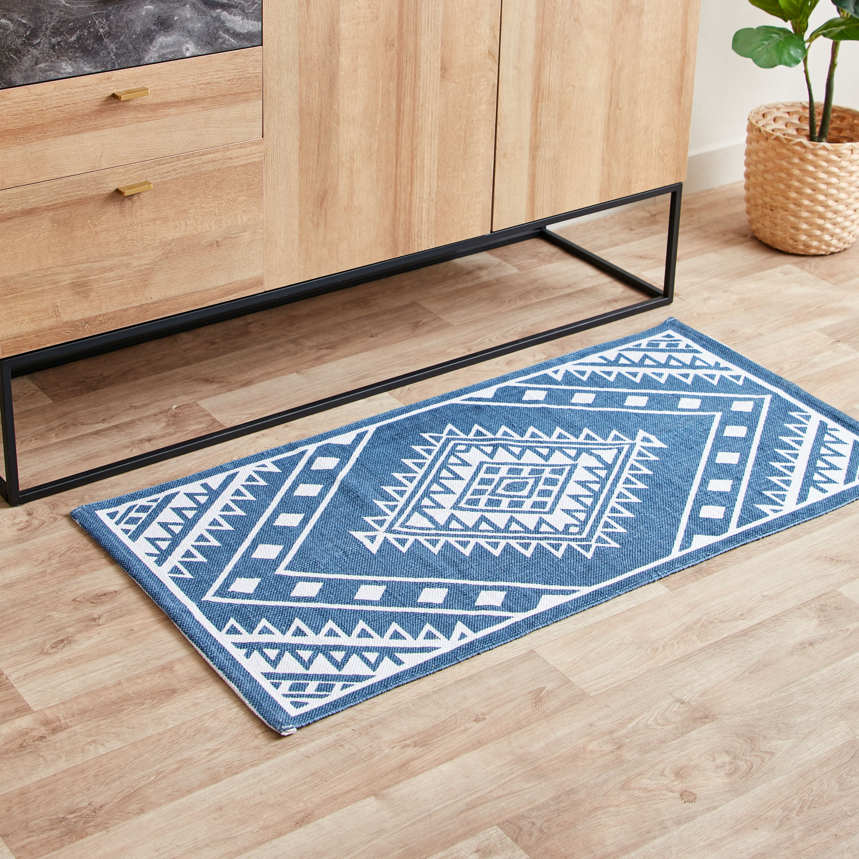 Nomadic Jezebel Printed Cotton Dhurrie - 60x120 cm-hbxdecorandfurnishings-floorcoverings-rugs-image-1