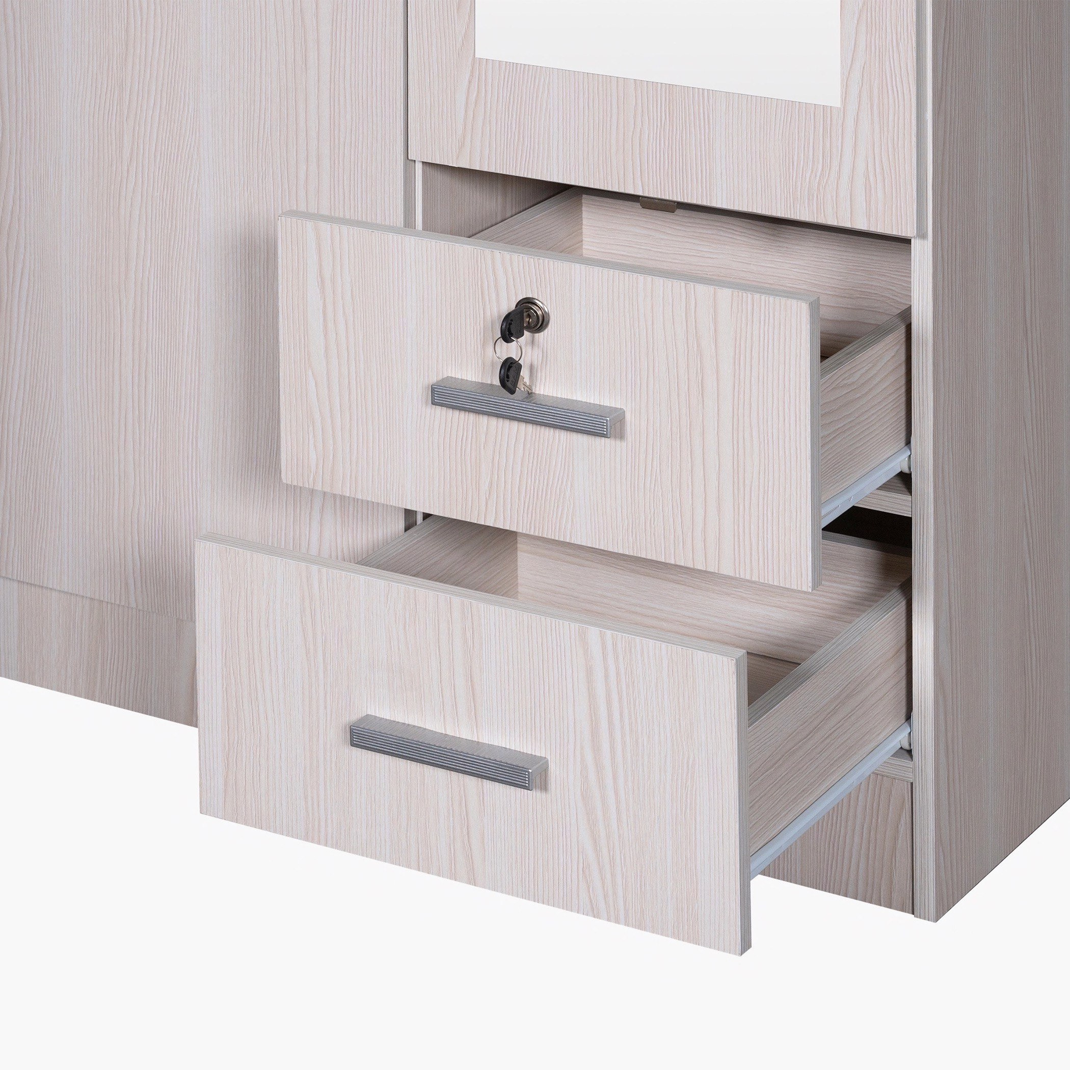Movo Bella 3-Door Wardrobe with 2 Drawers-hbxfurniture-wardrobes-image-10