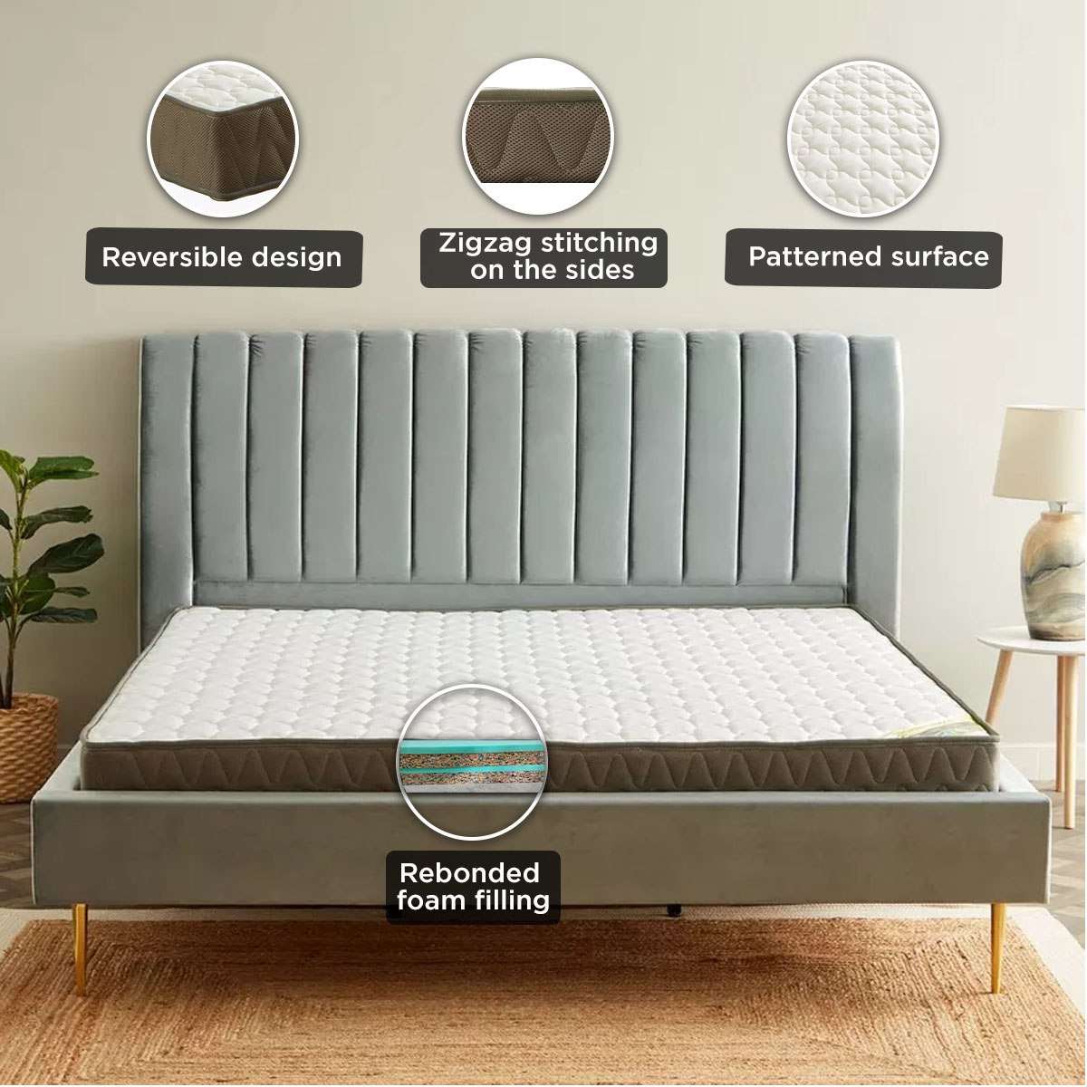 SleepEase iOrtho Support Firm Extra Firm Rebonded Foam Twin Mattress - 120x200x20 cm-hbxfurniture-mattresses-twin-image-3