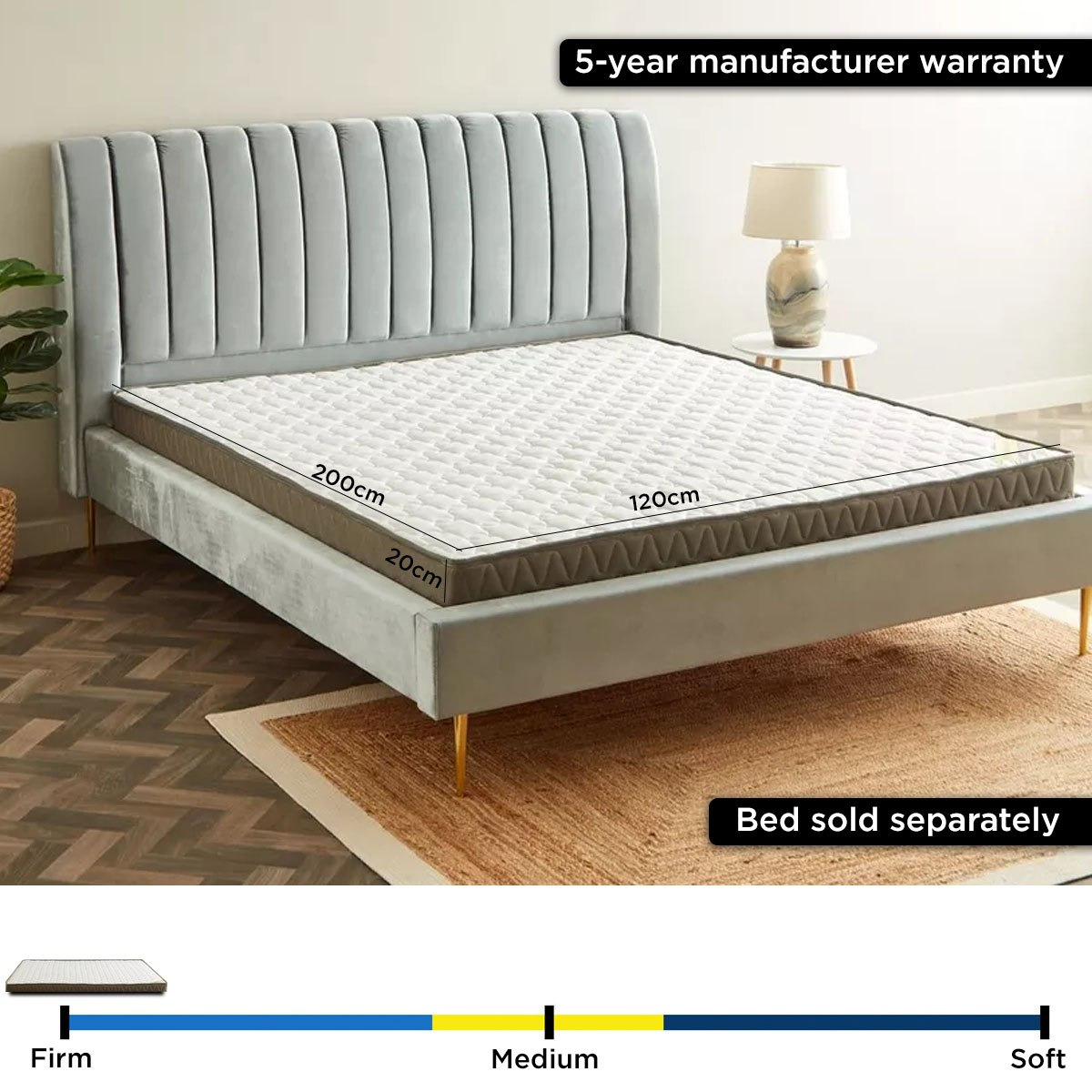 SleepEase iOrtho Support Firm Extra Firm Rebonded Foam Twin Mattress - 120x200x20 cm-hbxfurniture-mattresses-twin-image-4