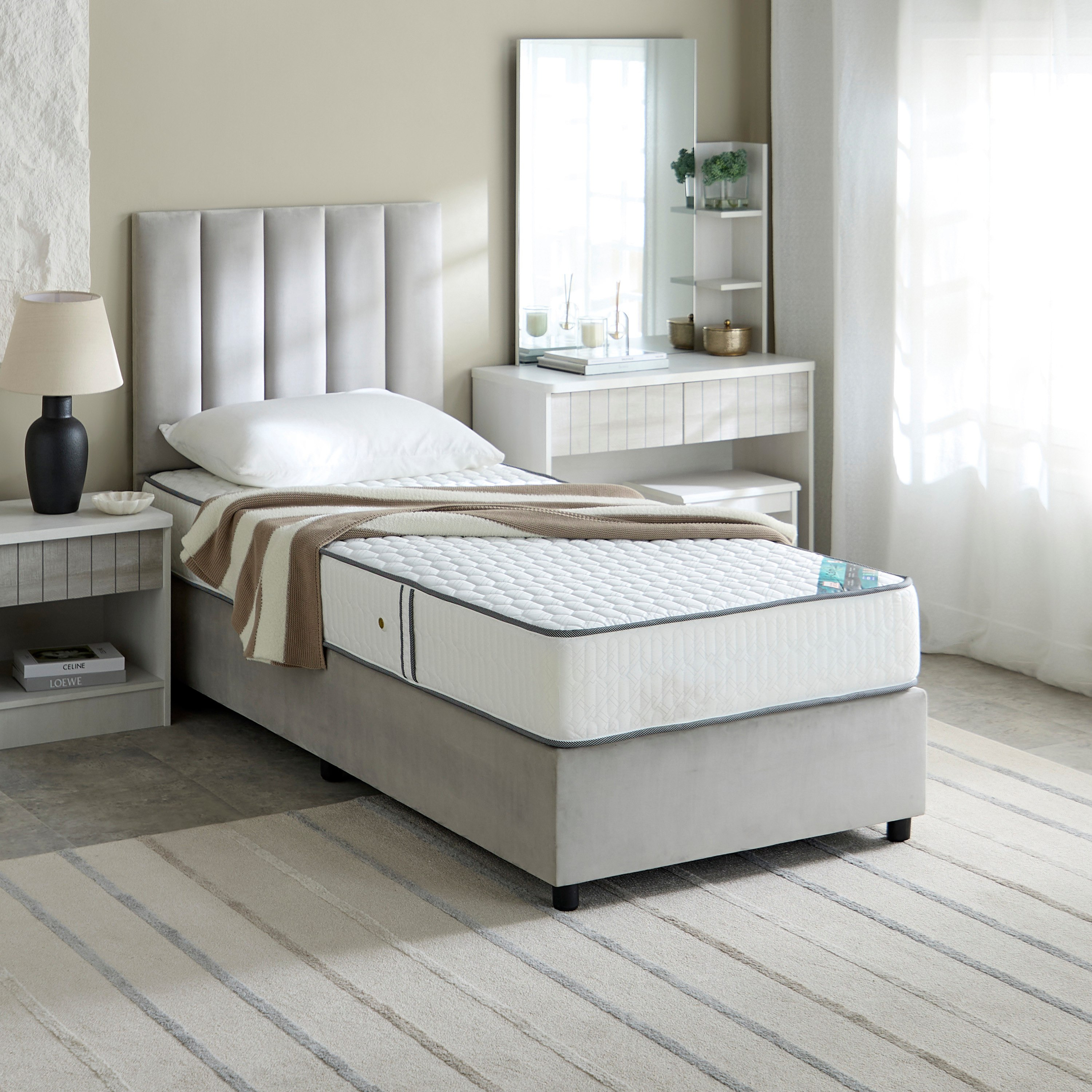 SleepEase iCalm Lux Medium Firm Side Foam Encased Bonnell Spring Single Mattress - 90x200x22 cm -hbxfurniture-bedroom-mattresses-single-image-12