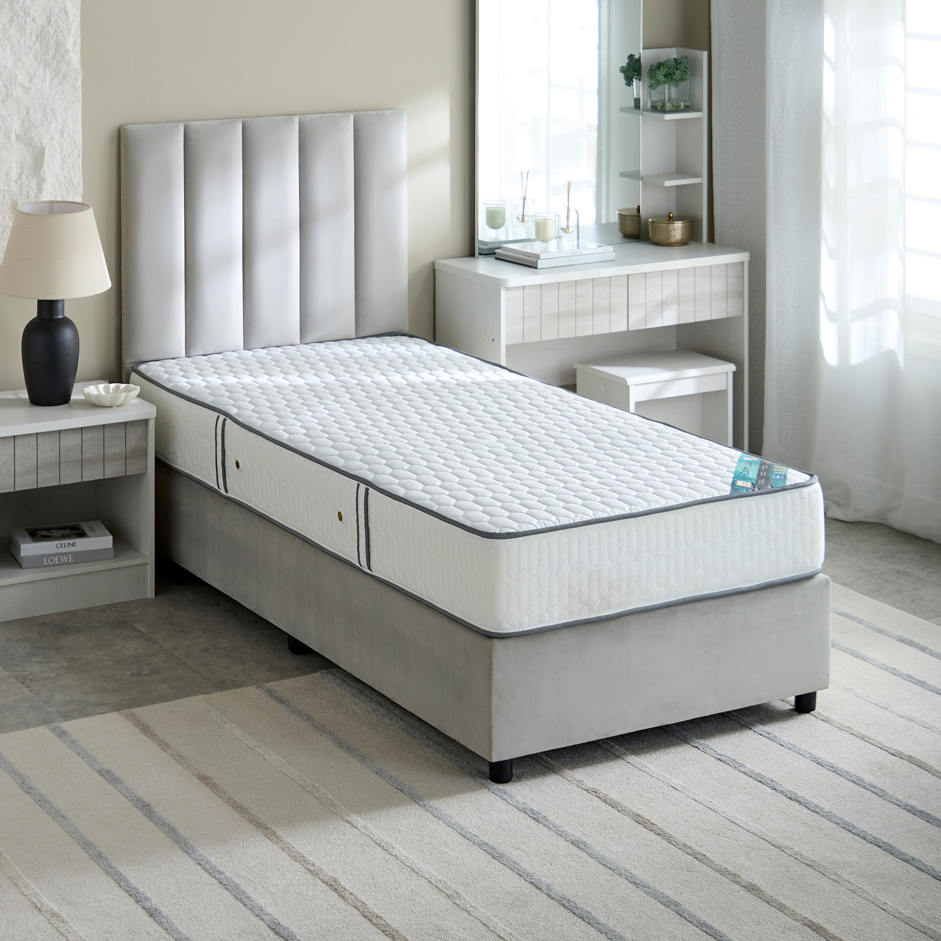 SleepEase iCalm Lux Medium Firm Side Foam Encased Bonnell Spring Single Mattress - 90x200x22 cm -hbxfurniture-bedroom-mattresses-single-image-2