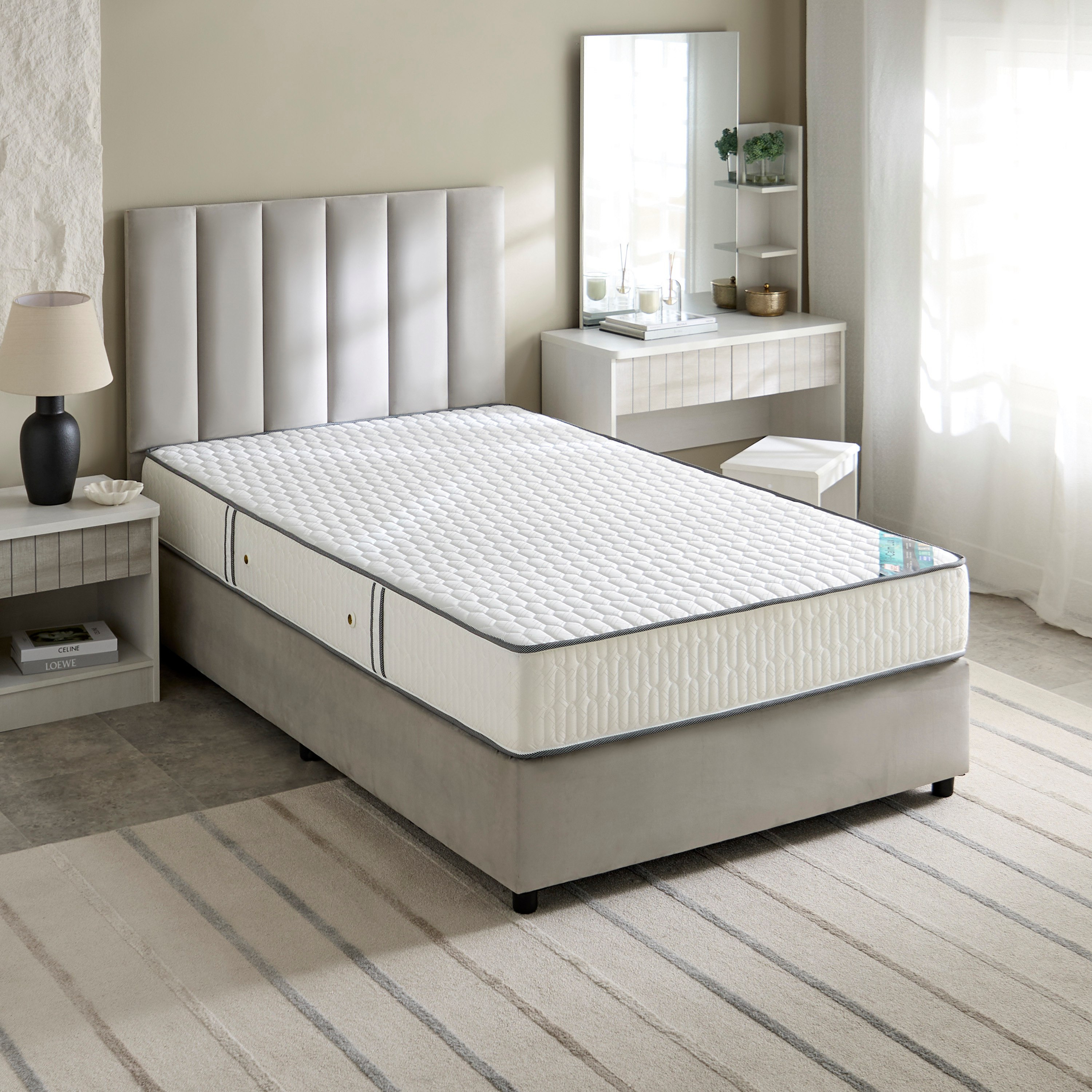 SleepEase iCalm Lux Medium Firm Side Foam Encased Bonnell Spring Twin Mattress - 120x200x22 cm-hbxfurniture-mattresses-twin-image-2