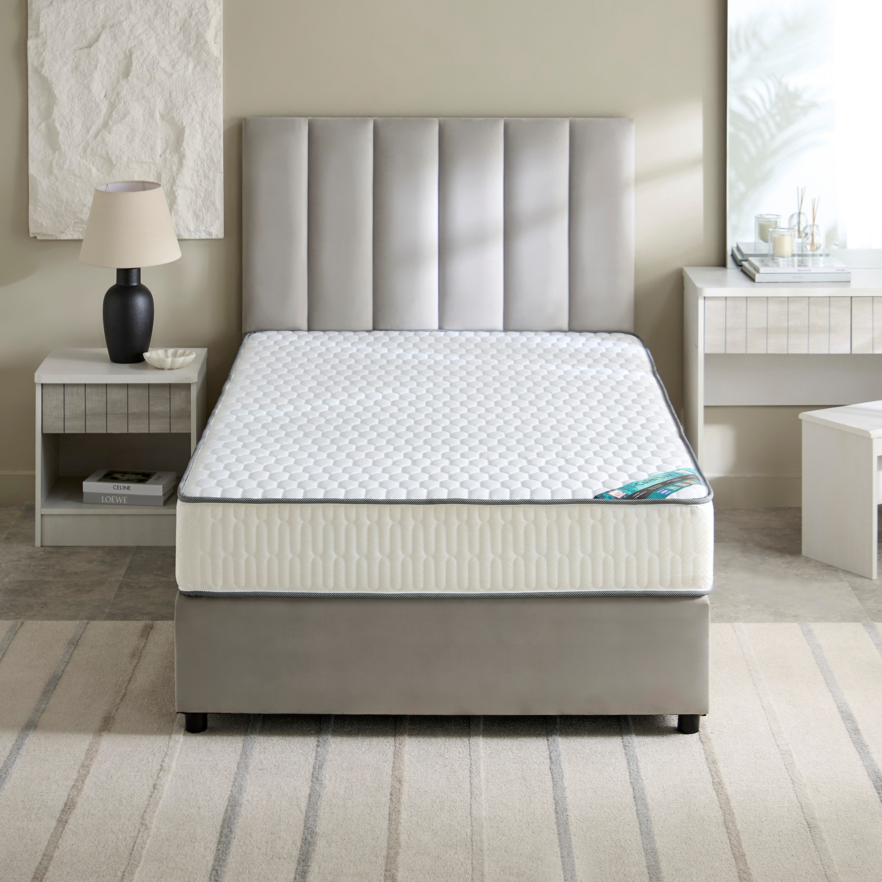 SleepEase iCalm Lux Medium Firm Side Foam Encased Bonnell Spring Twin Mattress - 120x200x22 cm-hbxfurniture-mattresses-twin-image-3