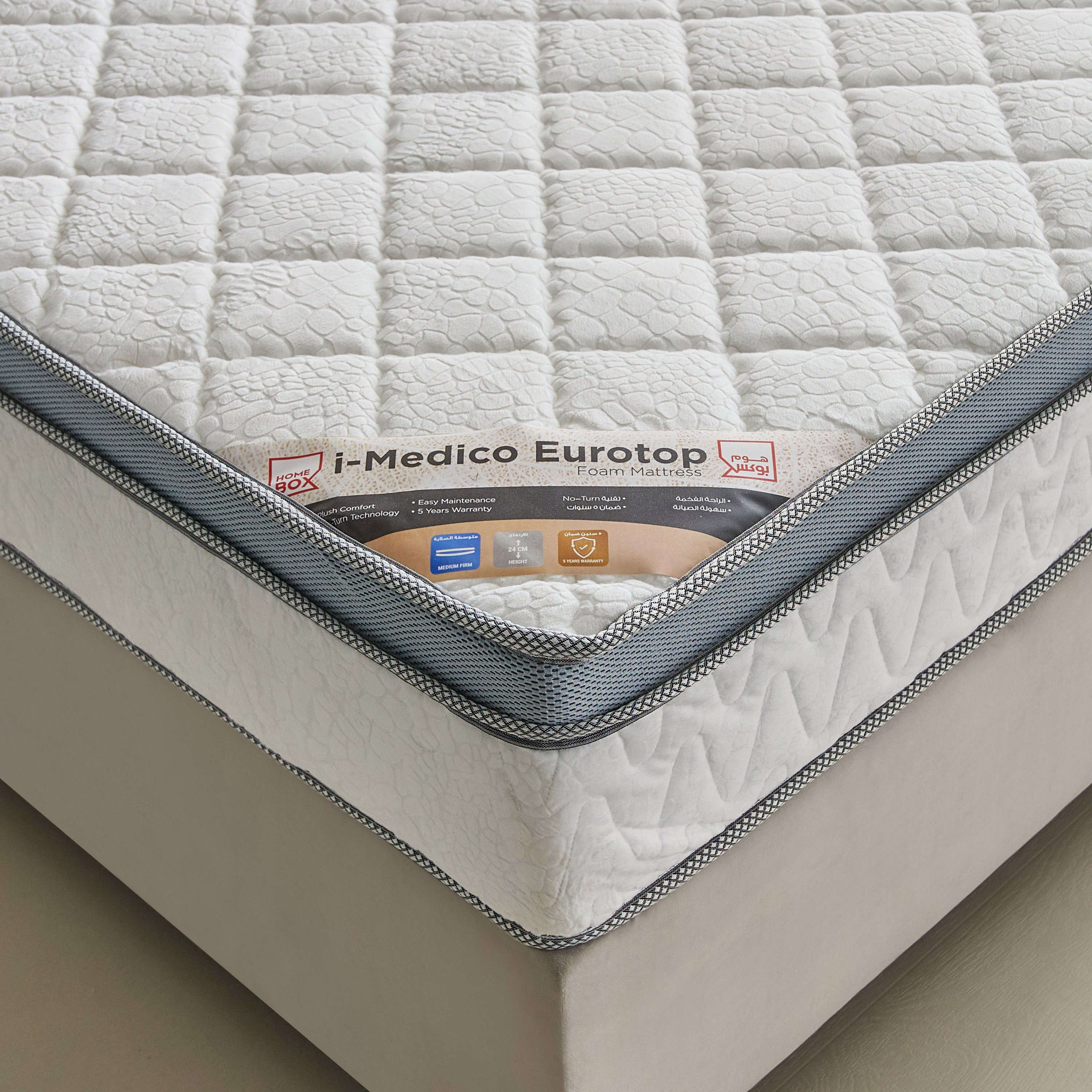 SleepNest iMedico Eurotop Medium Firm Rebonded Foam Queen Mattress - 140x200x24 cm-hbxbedroom-mattresses-queen-image-6