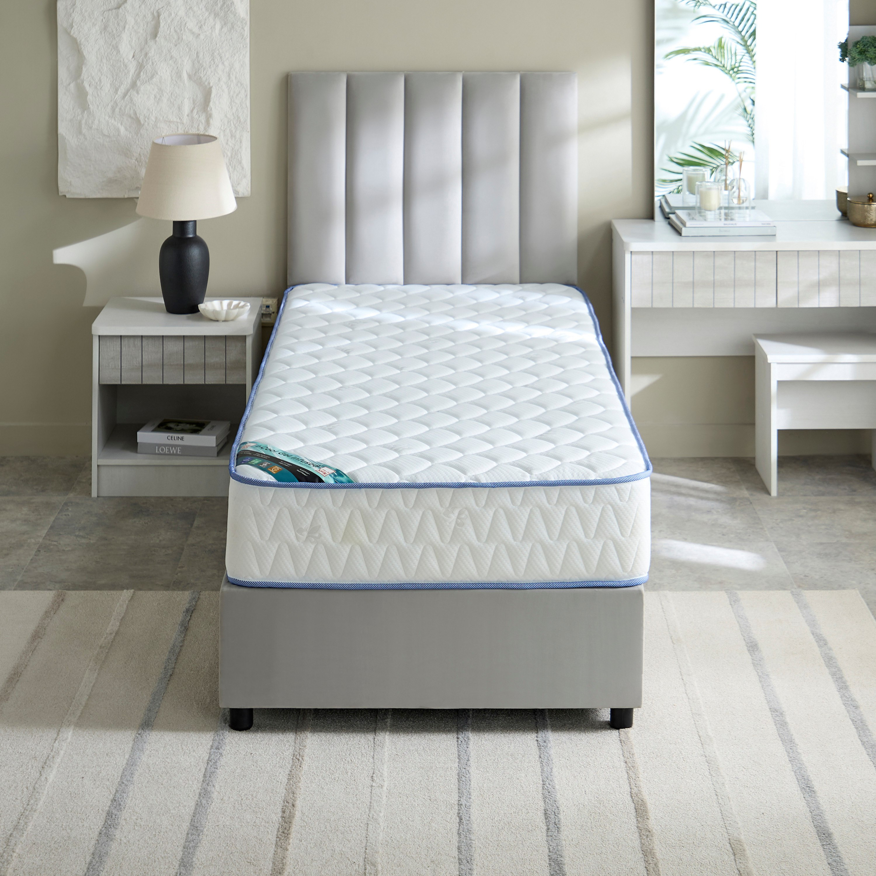 SleepLuxe iCool Gel infused Memory Foam Medium Firm Pocket Spring Single Mattress - 90x200x25 cm-hbxfurniture-bedroom-mattresses-single-image-5