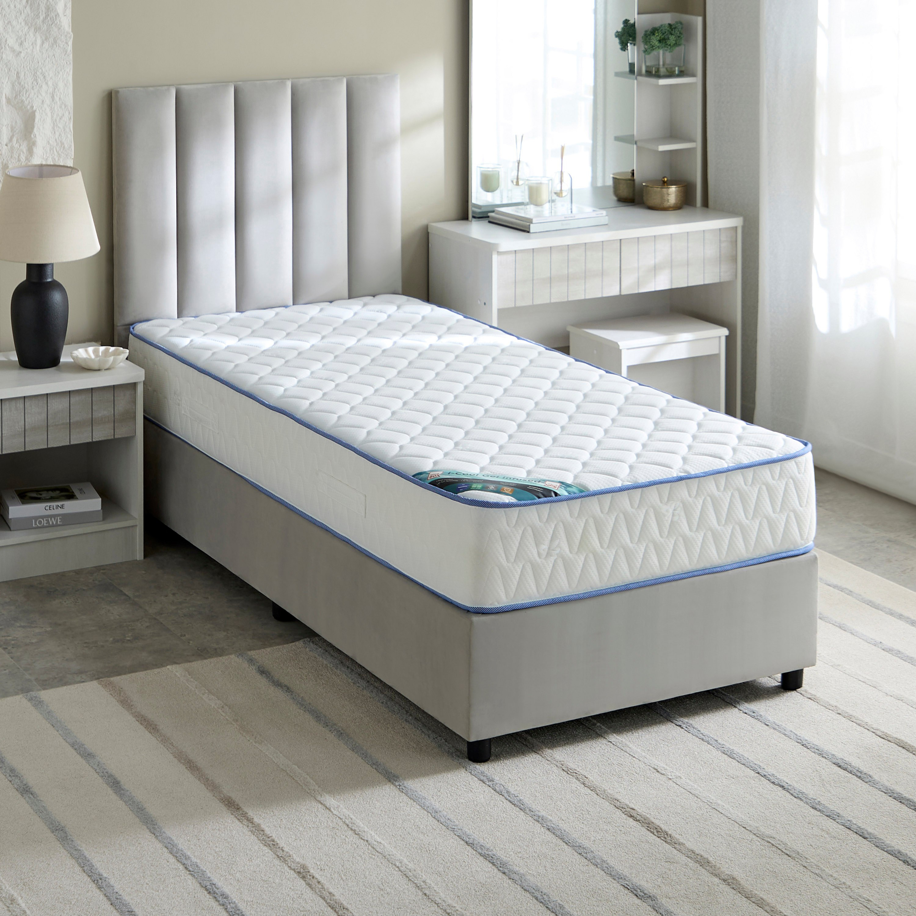 SleepLuxe iCool Gel infused Memory Foam Medium Firm Pocket Spring Single Mattress - 90x200x25 cm-hbxfurniture-bedroom-mattresses-single-image-6