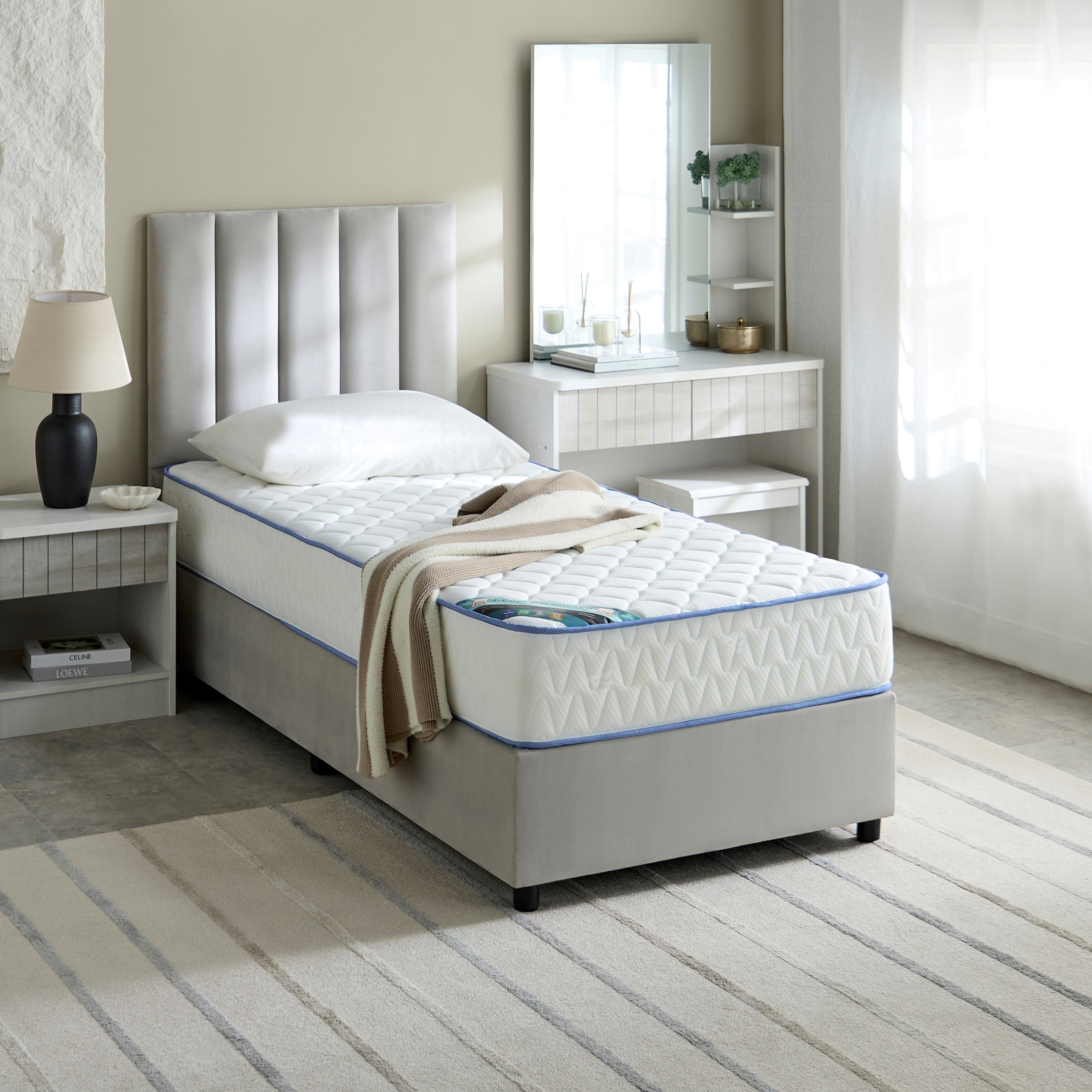 SleepLuxe iCool Gel infused Memory Foam Medium Firm Pocket Spring Single Mattress - 90x200x25 cm-hbxfurniture-bedroom-mattresses-single-image-7