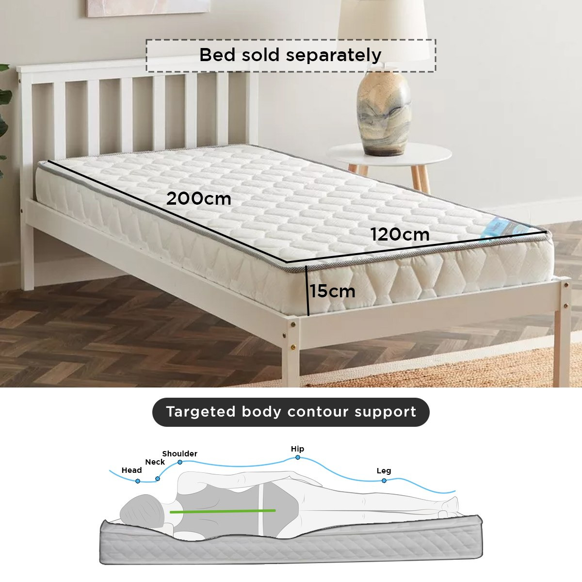 مرتبة إسفنج مزدوجة من آروما - 120x200x15 سم-hbxfurniture-mattresses-twin-image-11