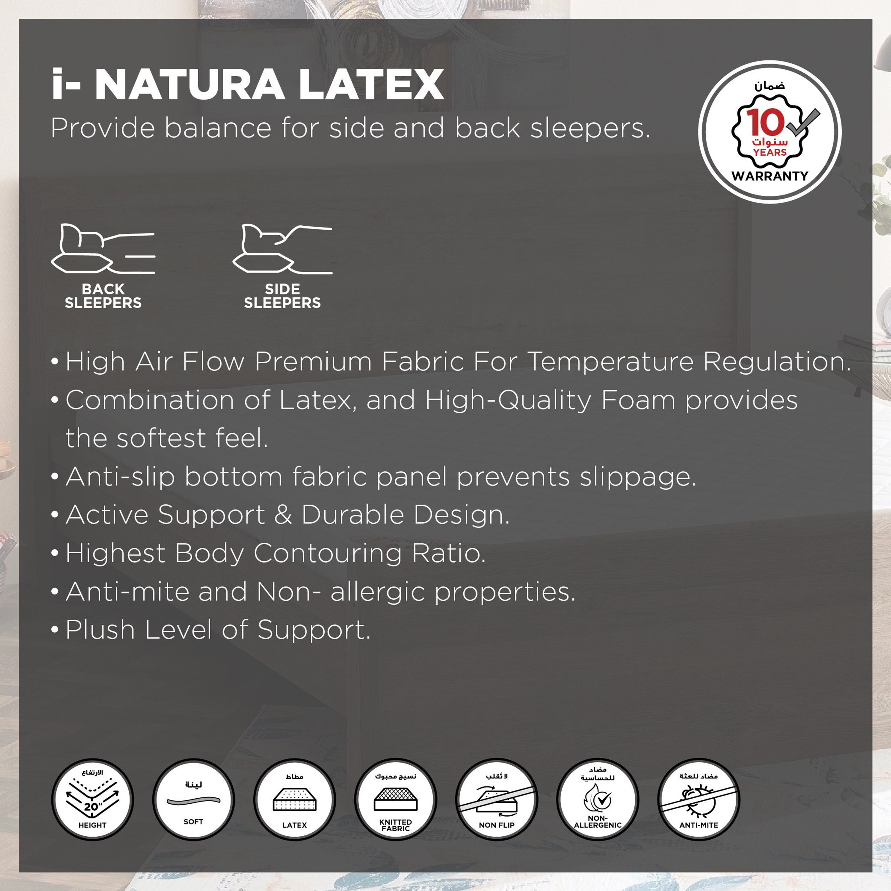 SleepLuxe Natura Latex High Resilience Latex Foam Soft Super King Mattress - 200x200x20 cm-hbxfurniture-mattresses-superking-image-5