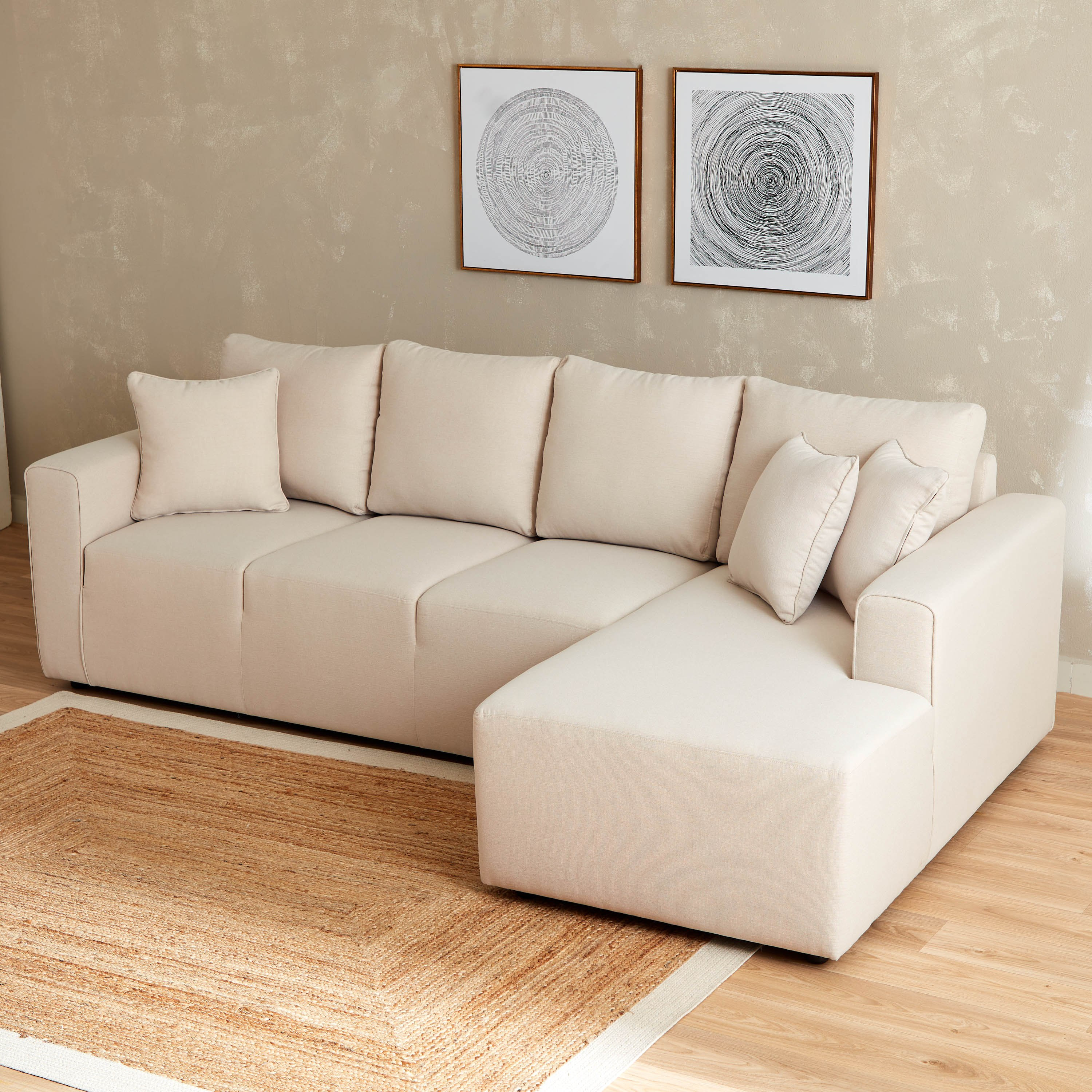 Sedona 4-Seater Fabric Right Corner Sofa with 3 Cushions-hbxlivingroom-sofasandarmchairs-cornersofas-image-2