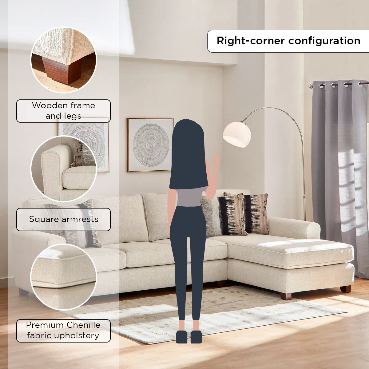 كنبة ركنية يمين قماش 4 مقاعد مع 3 وسائد من فيجاس-hbxlivingroom-sofasandarmchairs-cornersofas-image-6