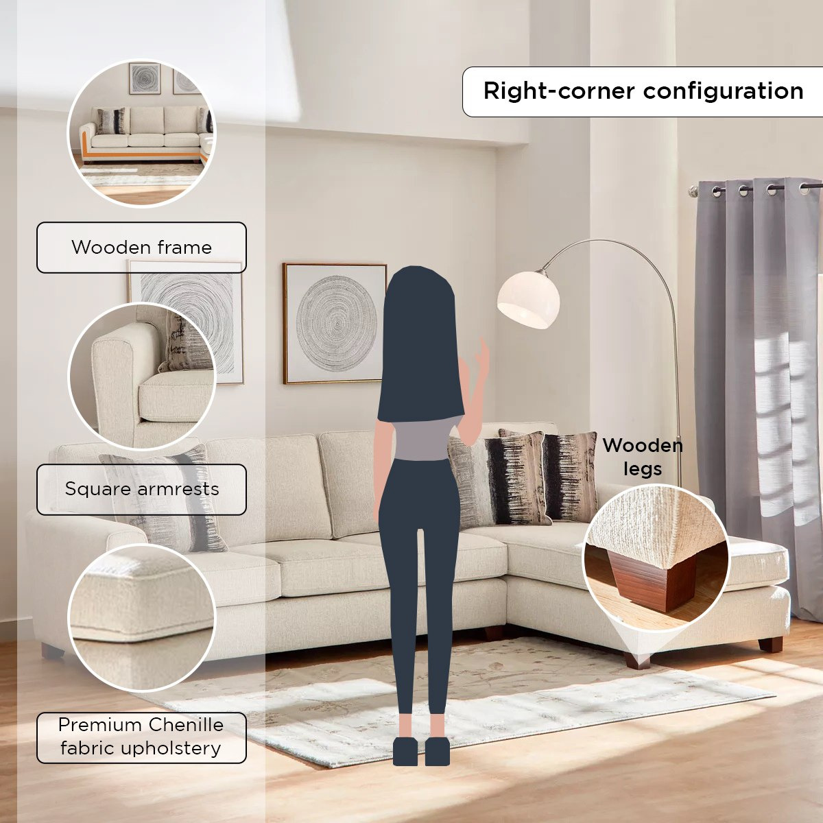 كنبة ركنية يمين قماش 4 مقاعد مع 3 وسائد من فيجاس-hbxlivingroom-sofasandarmchairs-cornersofas-image-7