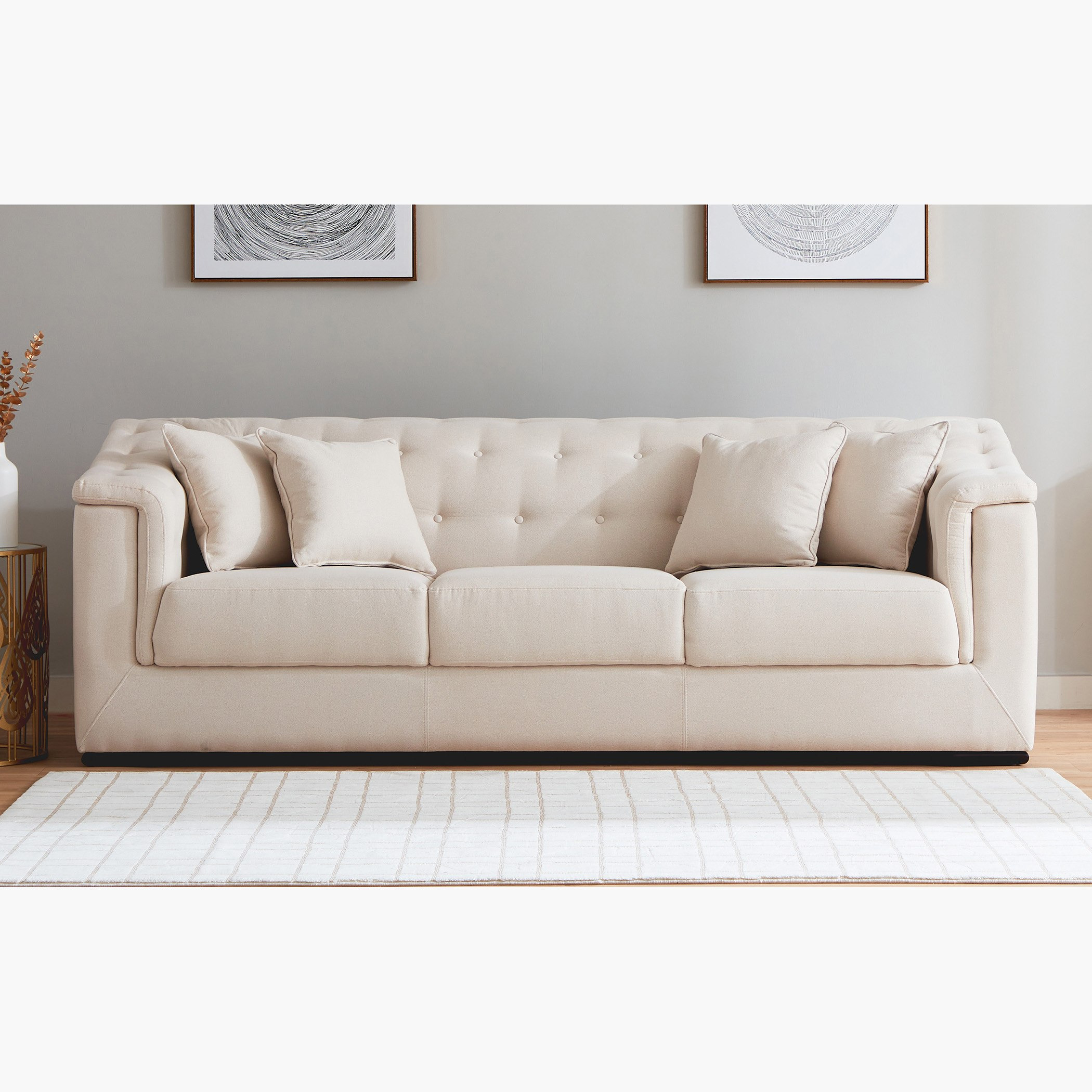 كنبة قماش 3 مقاعد مع 4 وسائد من سندريلا-hbxlivingroom-sofasandarmchairs-sofas-image-1