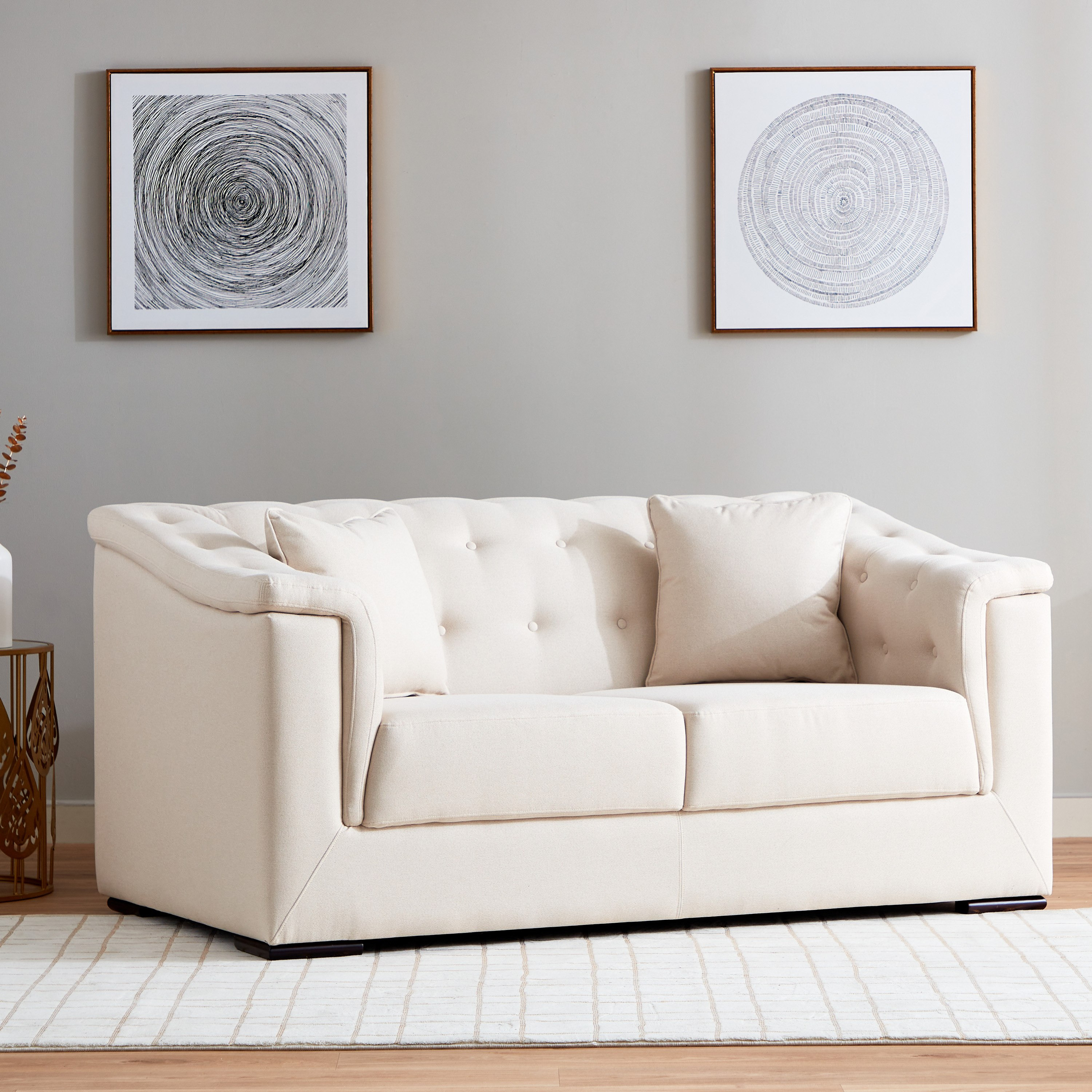 كنبة قماش مقعدين مع 2 وسائد من سندريلا-hbxlivingroom-sofasandarmchairs-sofas-image-2
