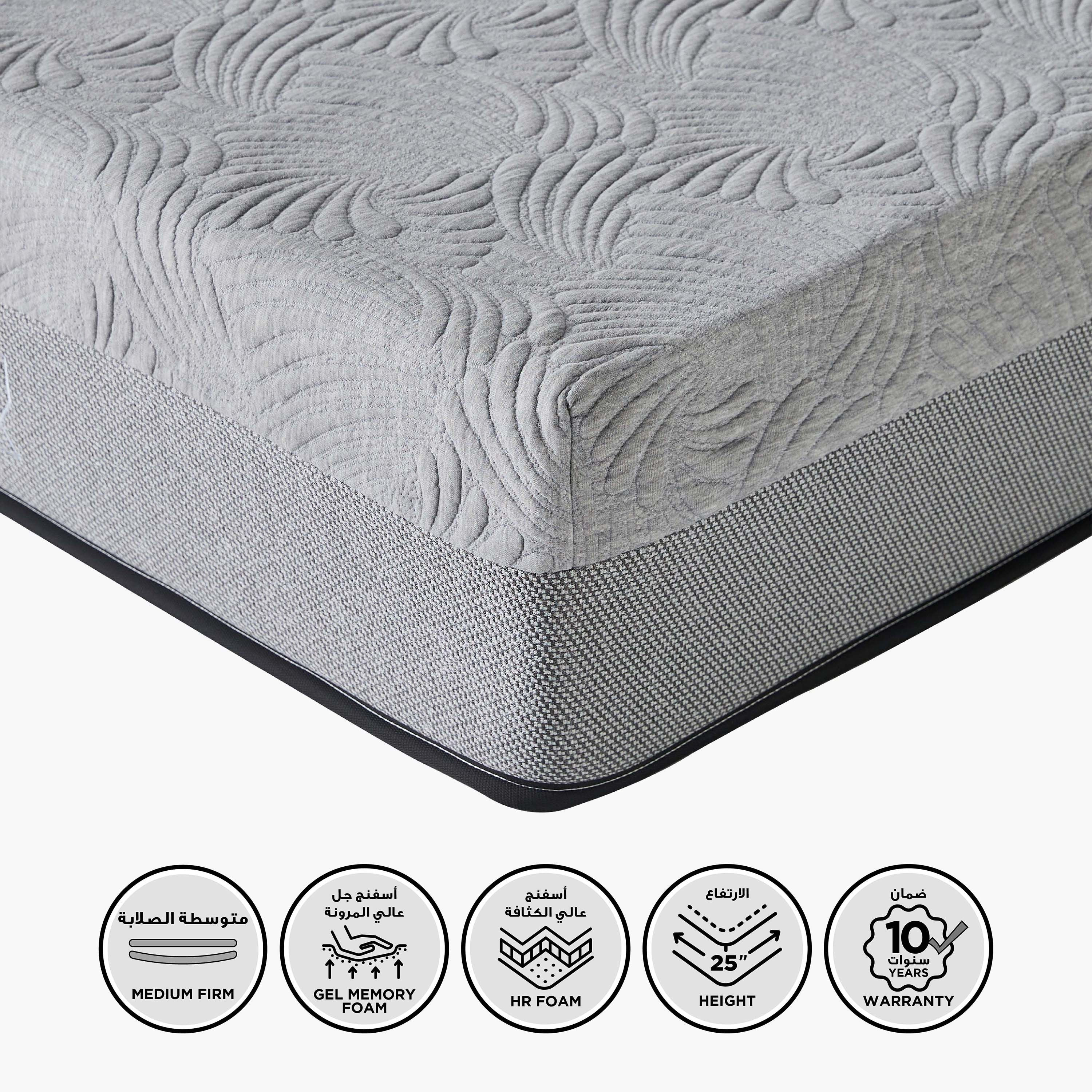 مرتبة فيسكو كينج متوسطة الصلابة مشبعة بالجل من سليب لوكس آي جراند - 180x200x25 سم-hbxfurniture-mattresses-king-image-1
