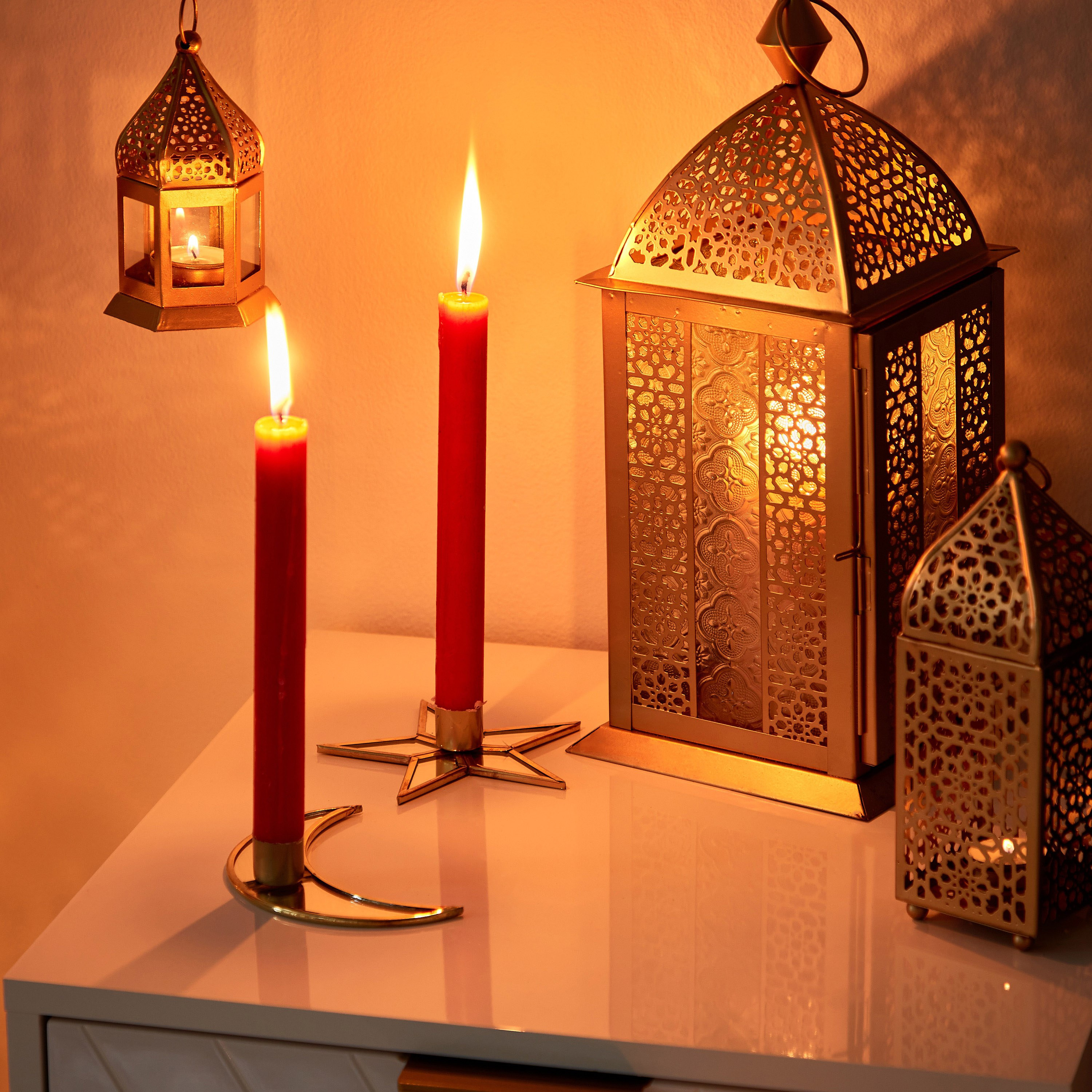 Markazi 2-Piece Metal Chaand Sitaara Votive Candle Stand Set - 10x10x3 cm-PROMO_HB_SA_SETFOR1299_270826-image-5