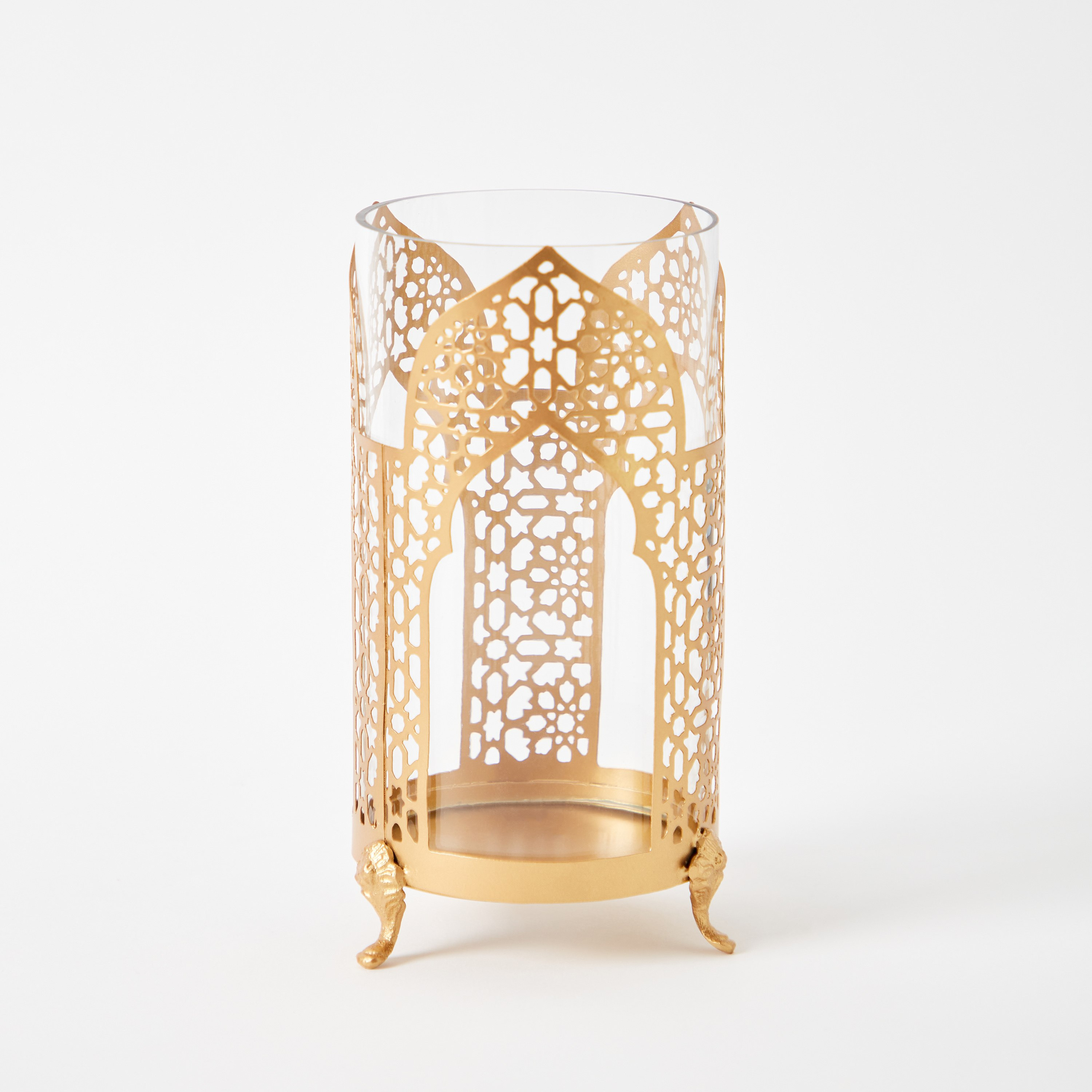 حامل شموع فانوس معدن 3 جوانب من مركزي - 11.5x11.5x21.5 سم-hbxlivingroom-decorandaccessories-candleholders-image-6