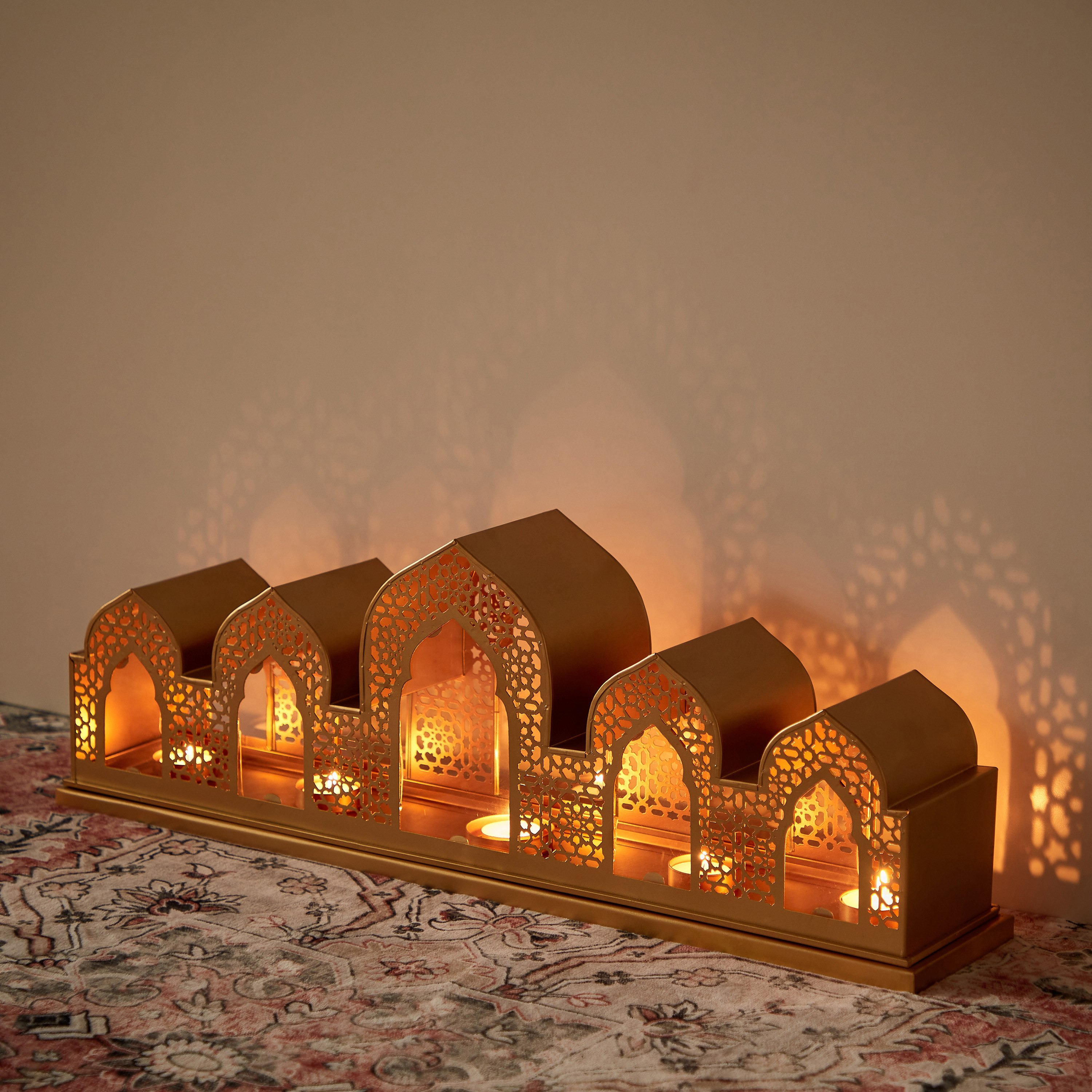 حامل 5 شموع معدني من ماركازي - 62.5x13x22 سم-hbxlivingroom-decorandaccessories-candleholders-image-2