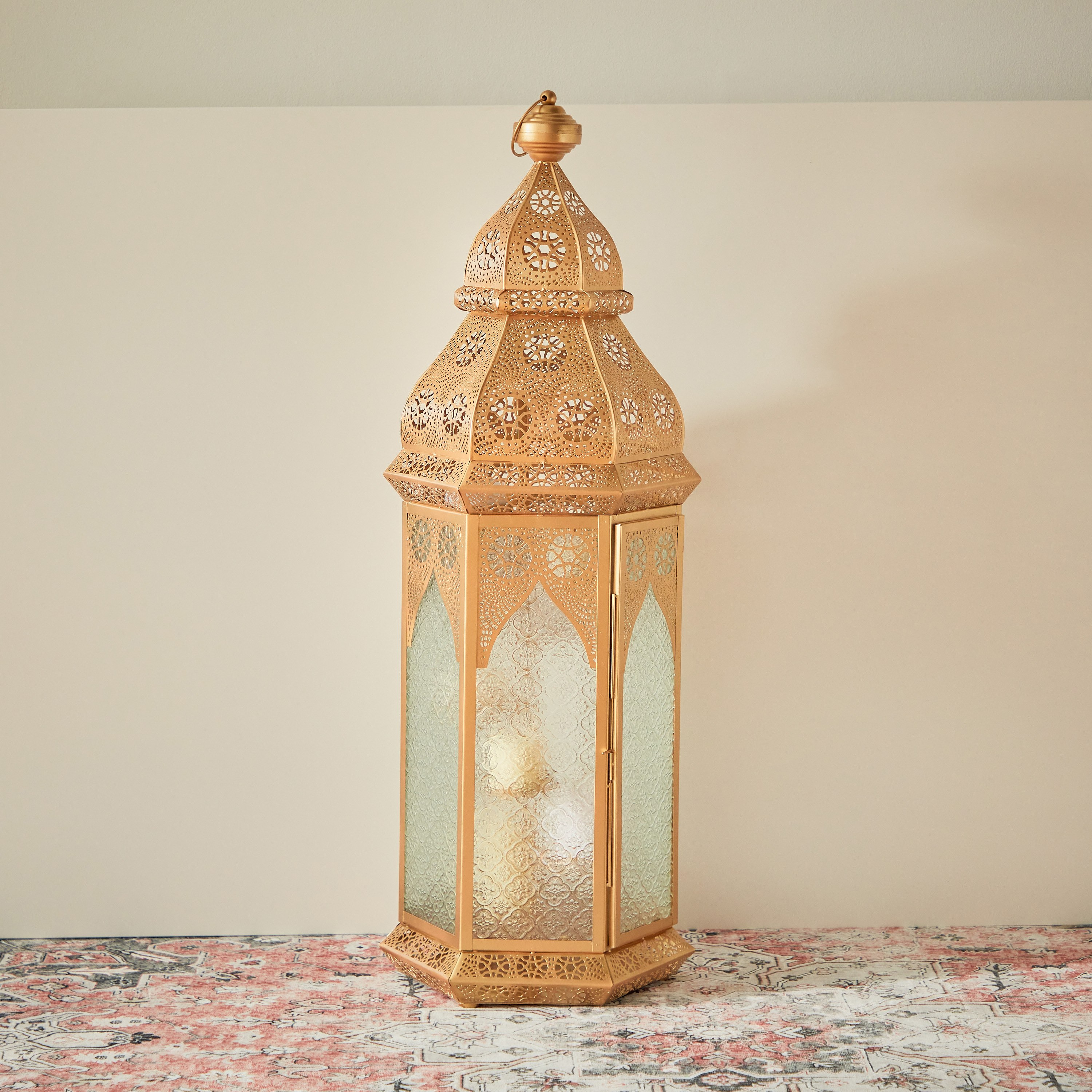 فانوس أرضي معدن بتصميم متداخل من ماركازي - 35x31x105 سم-hbxdecorandfurnishings-homeaccessories-lanterns-image-2