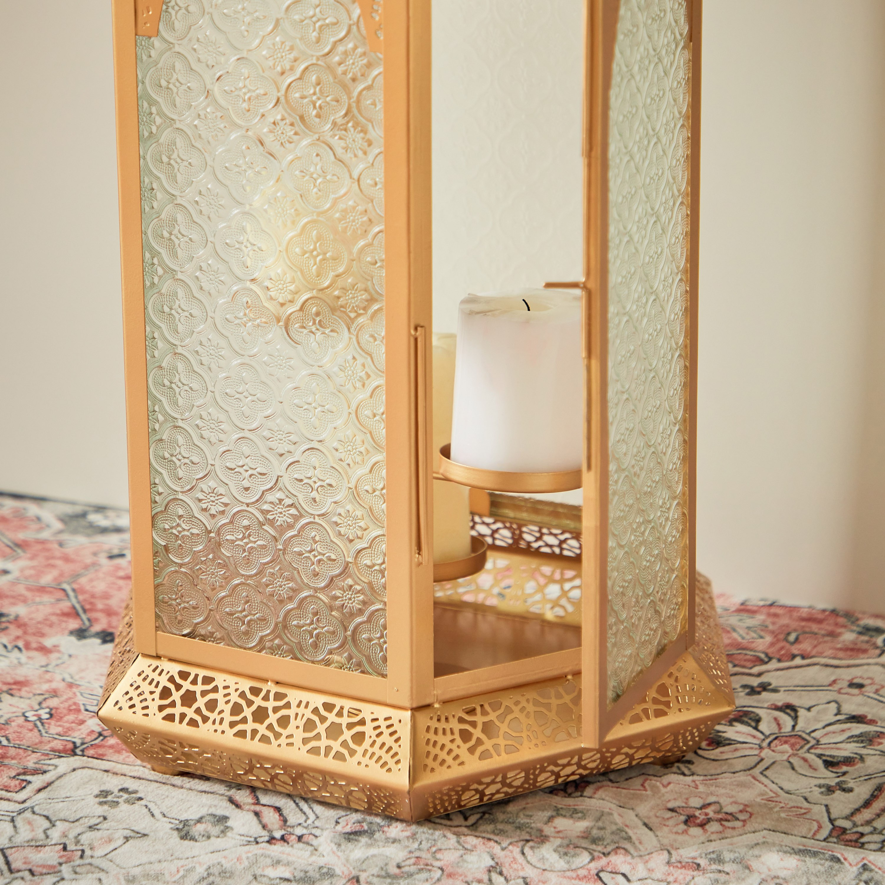 فانوس أرضي معدن بتصميم متداخل من ماركازي - 35x31x105 سم-hbxdecorandfurnishings-homeaccessories-lanterns-image-4