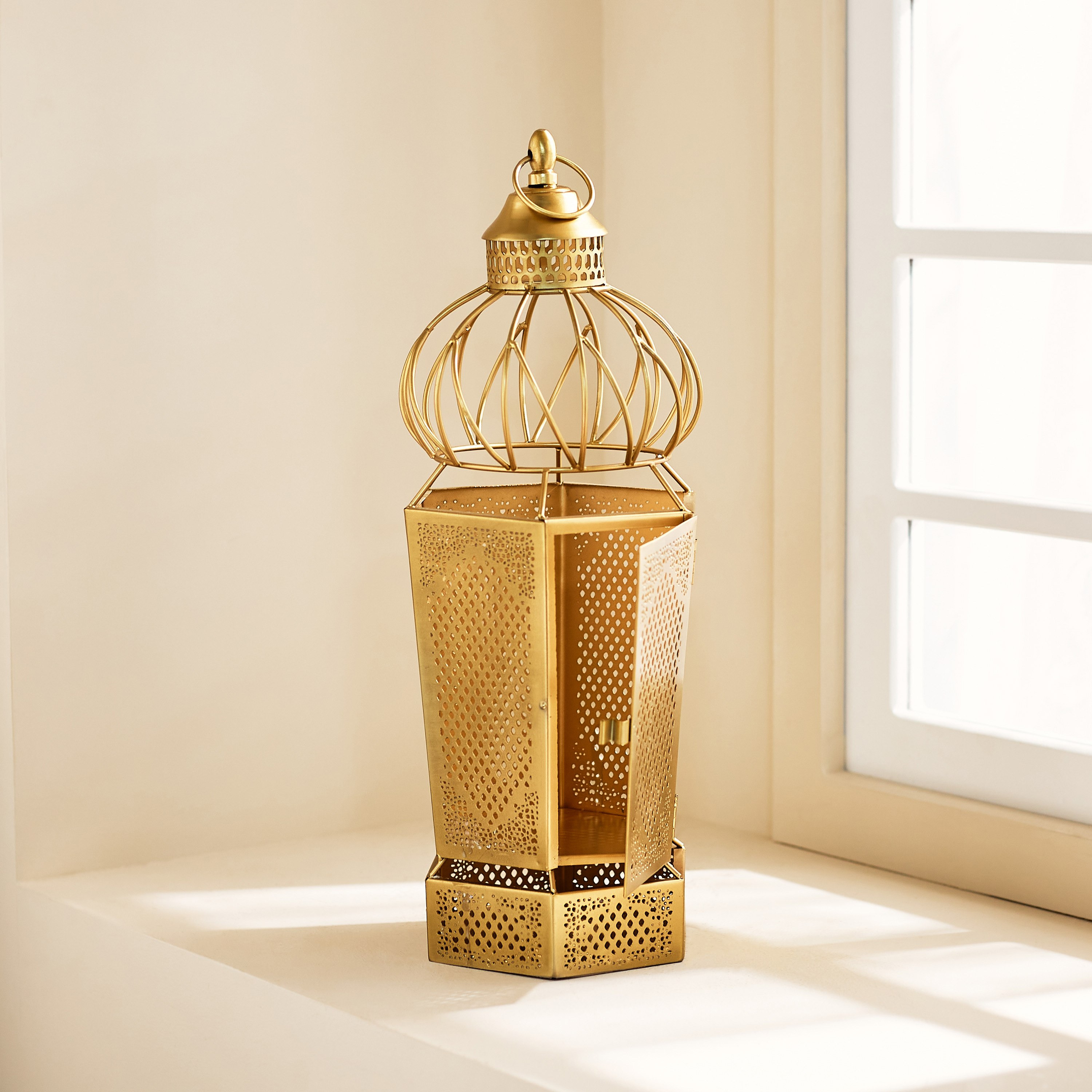 فانوس معدن من أروى - 16x16x43 سم-hbxdecorandfurnishings-homeaccessories-lanterns-image-3