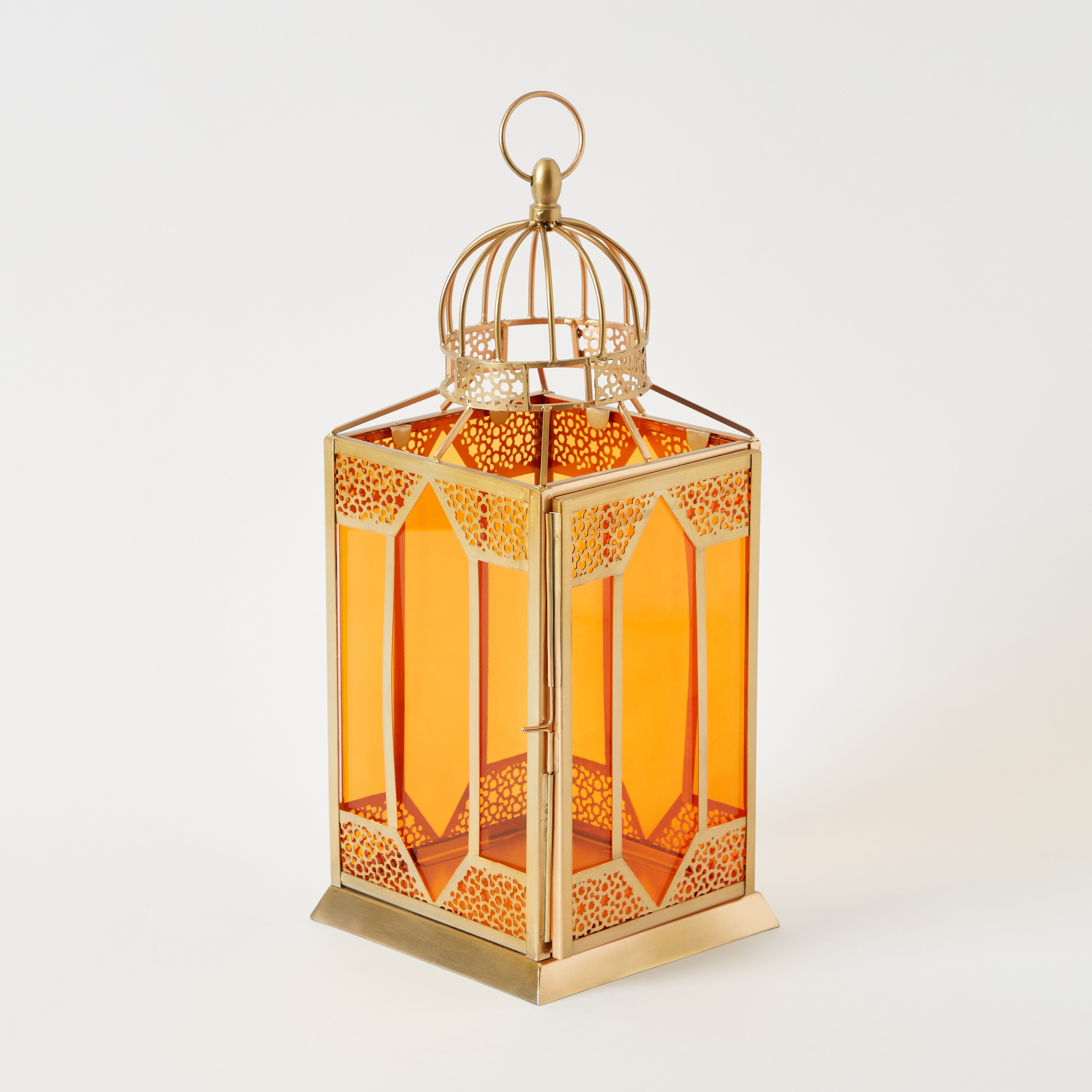 فانوس معدن وزجاج من أروى - 17x17x40 سم-hbxdecorandfurnishings-homeaccessories-lanterns-image-7
