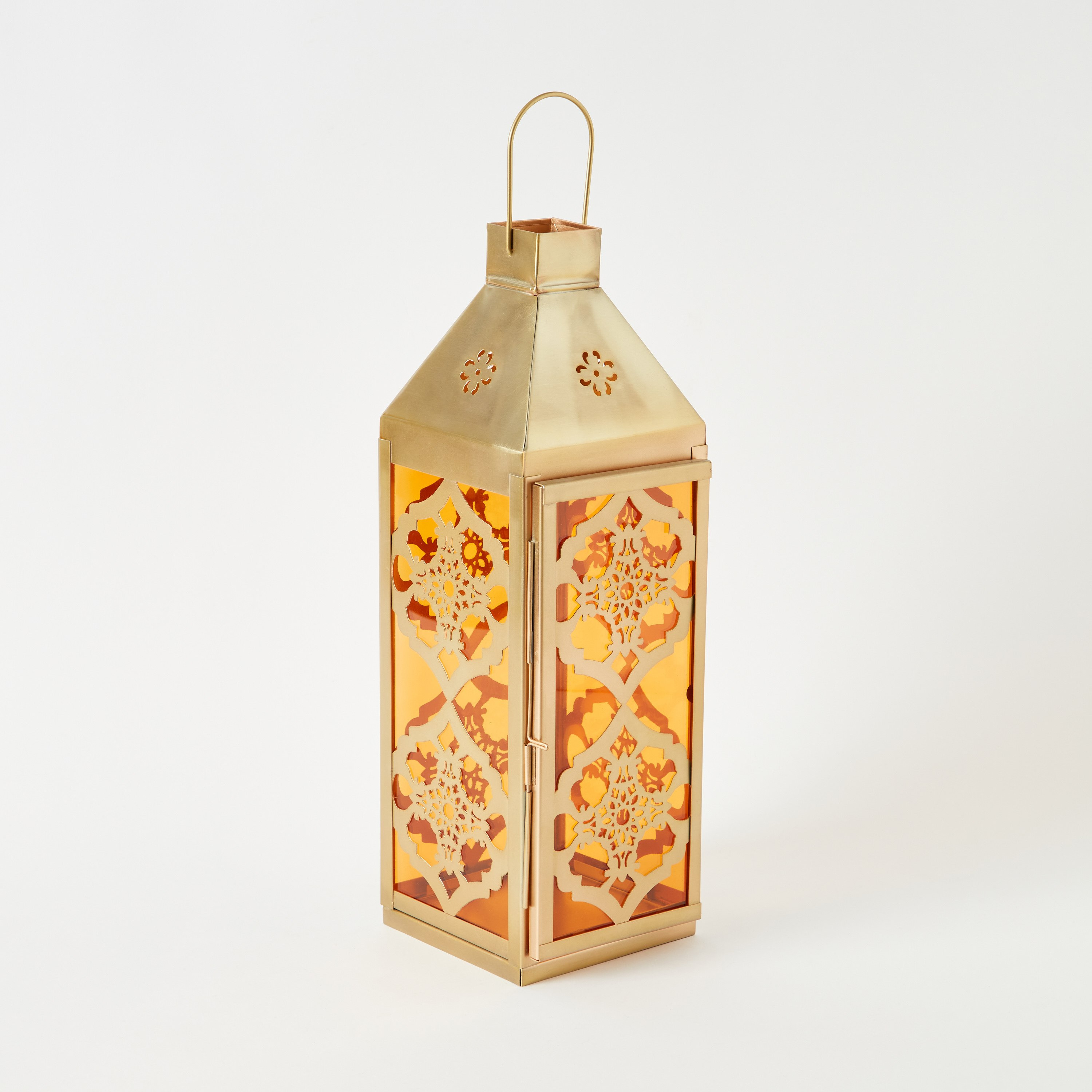 فانوس معدن وزجاج من أروى - 15.5x14.5x51 سم-hbxdecorandfurnishings-homeaccessories-lanterns-image-7