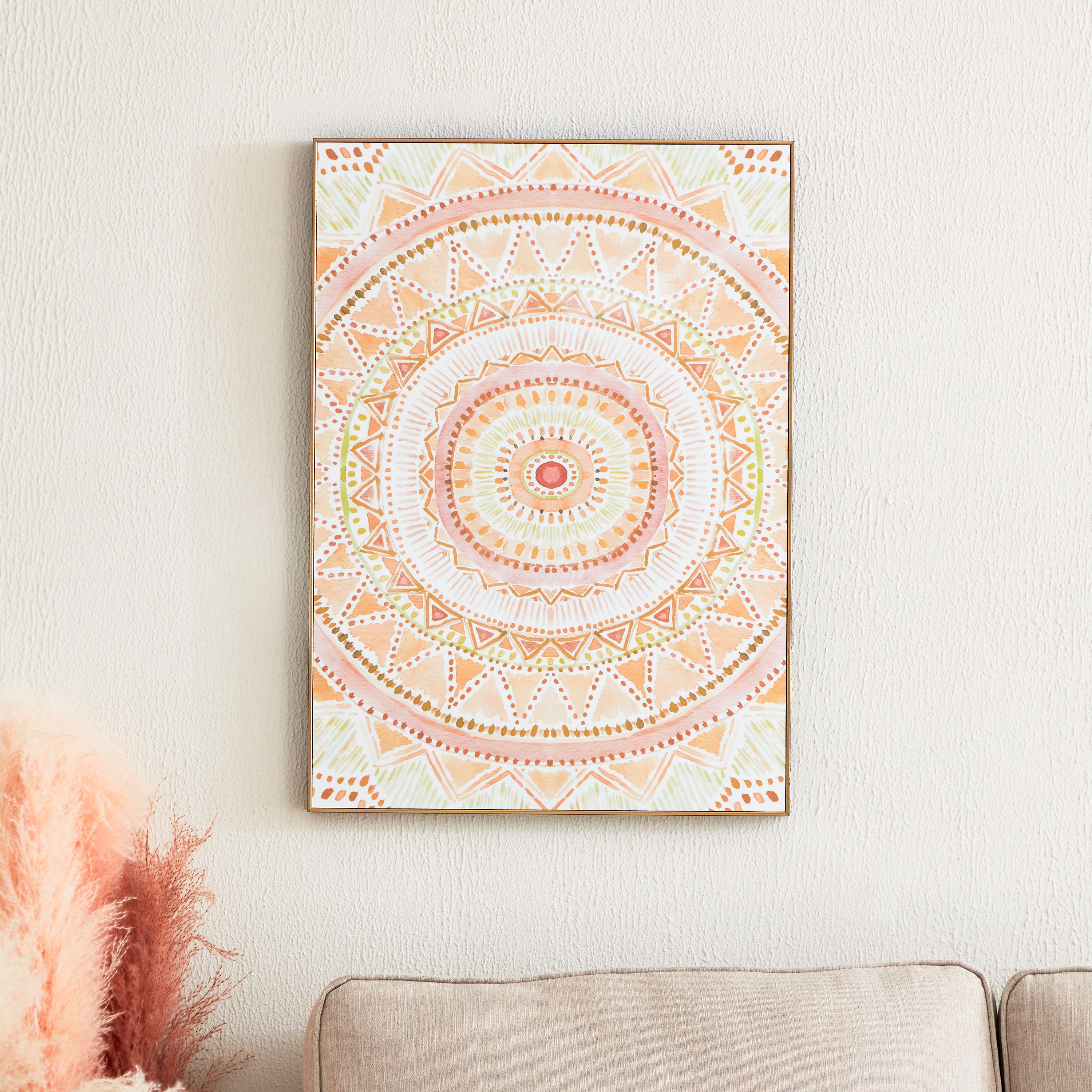 Zainab Mandala Print Framed Glossy Wall Art - 50x70x2.5 cm-hbxhomeware-hbxdecorandfurnishings-image-1