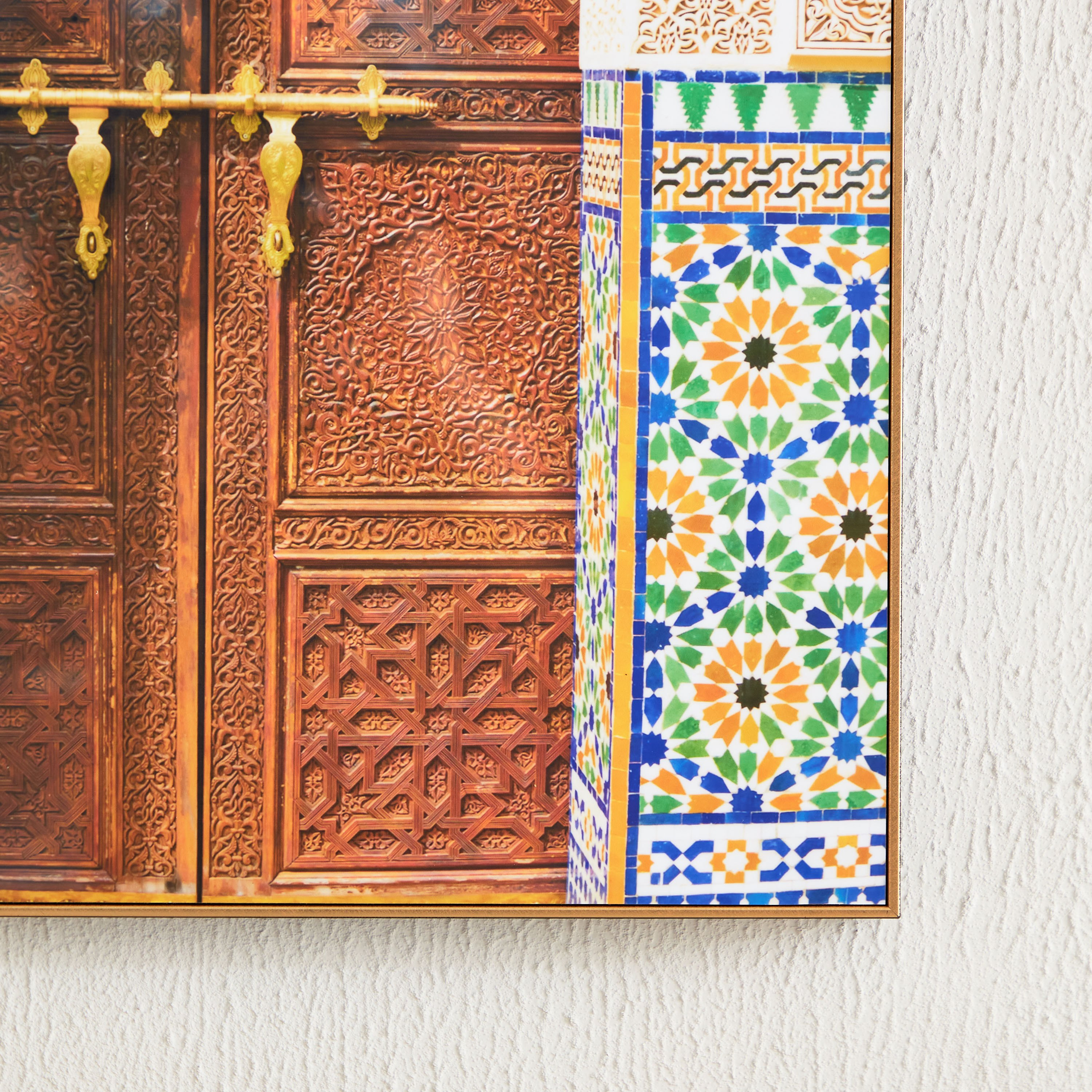 زينة حائط مؤطرة لامعة بطبعات باب وقفل من زينب - 50x70x2.5 سم-hbxhomeware-hbxdecorandfurnishings-image-3
